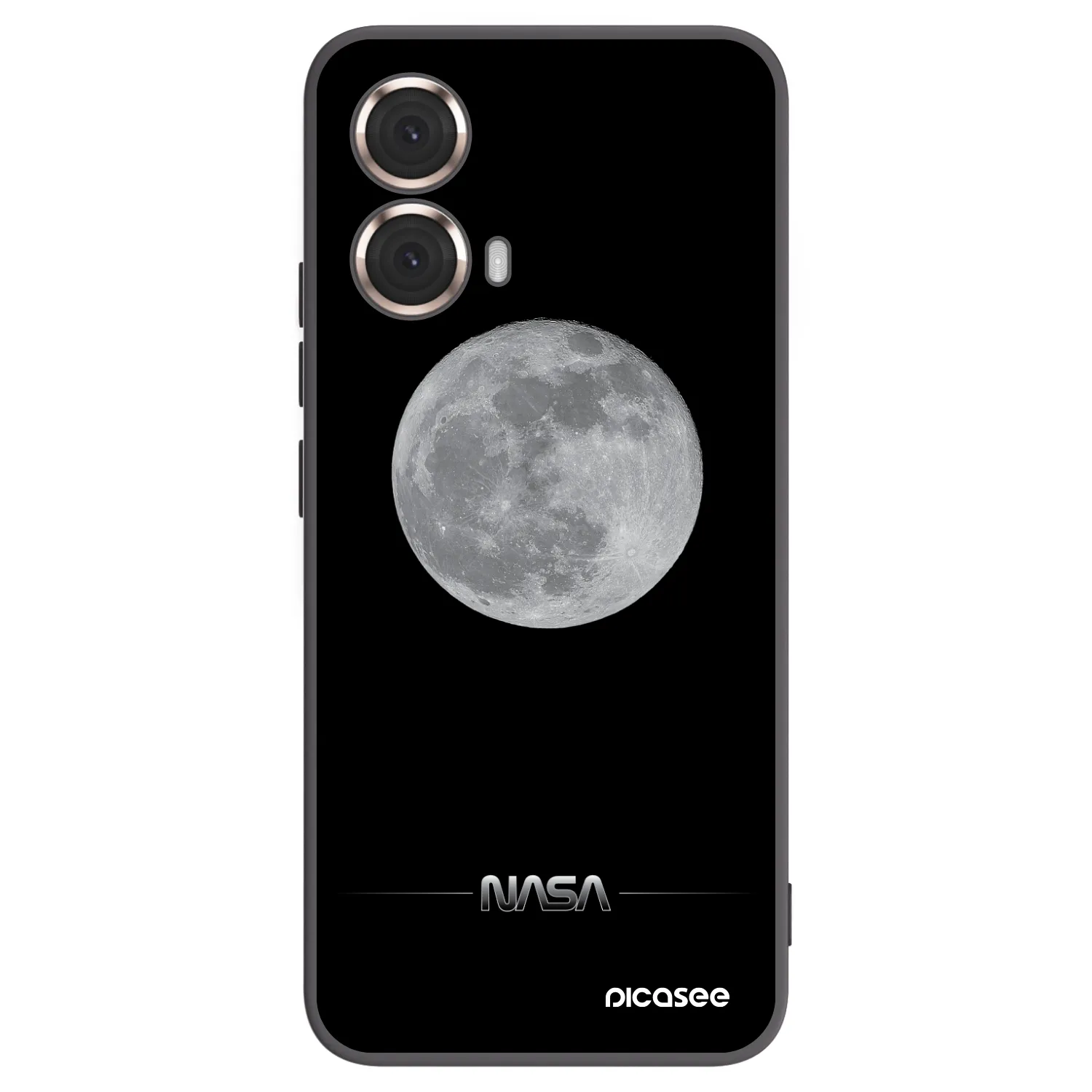 Picasee silikonski črni ovitek za Motorola Moto G85 - Moon Minimal