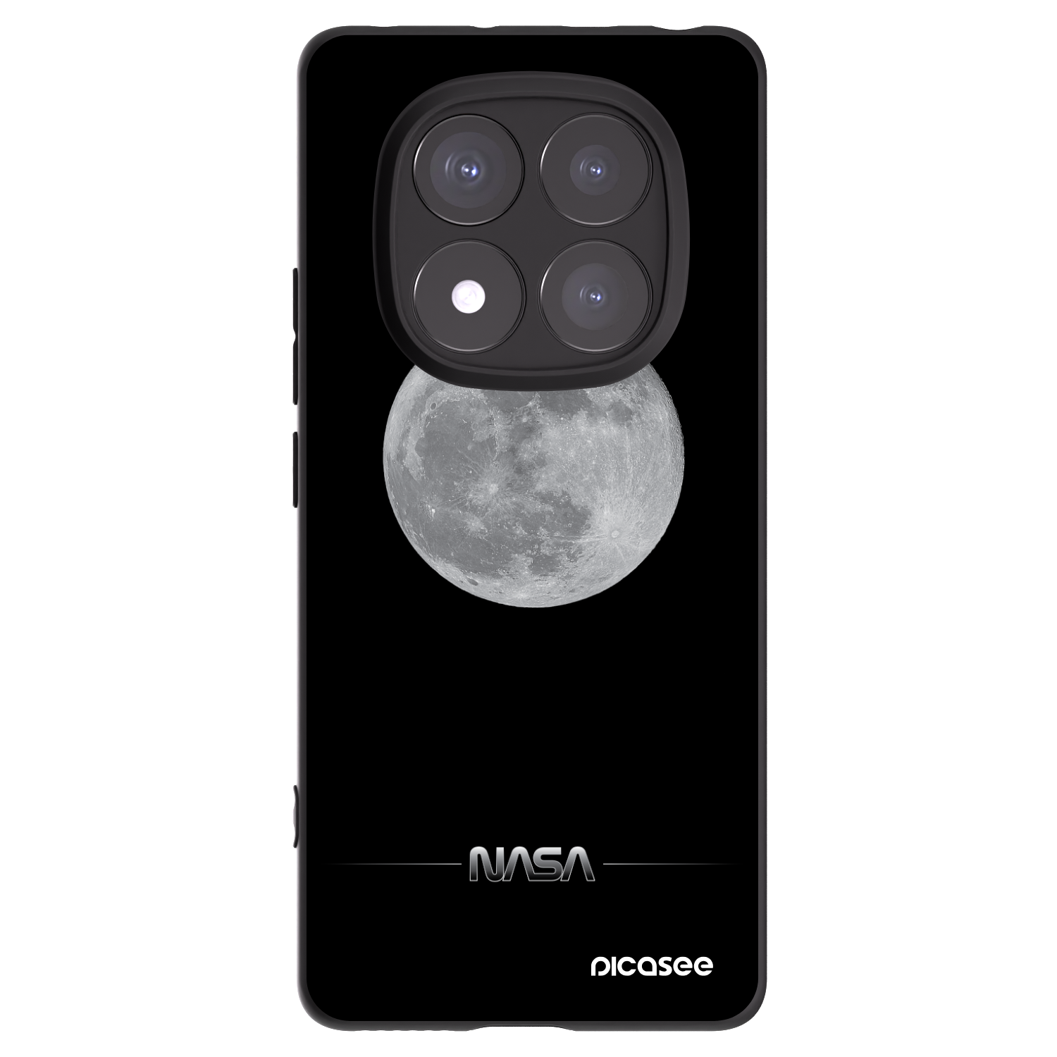Picasee silikonski črni ovitek za Xiaomi Redmi Note 14 Pro+ 5G - Moon Minimal