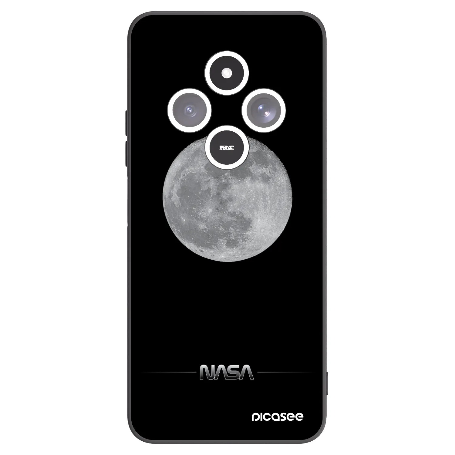 Picasee silikonski črni ovitek za Xiaomi Redmi 14C - Moon Minimal