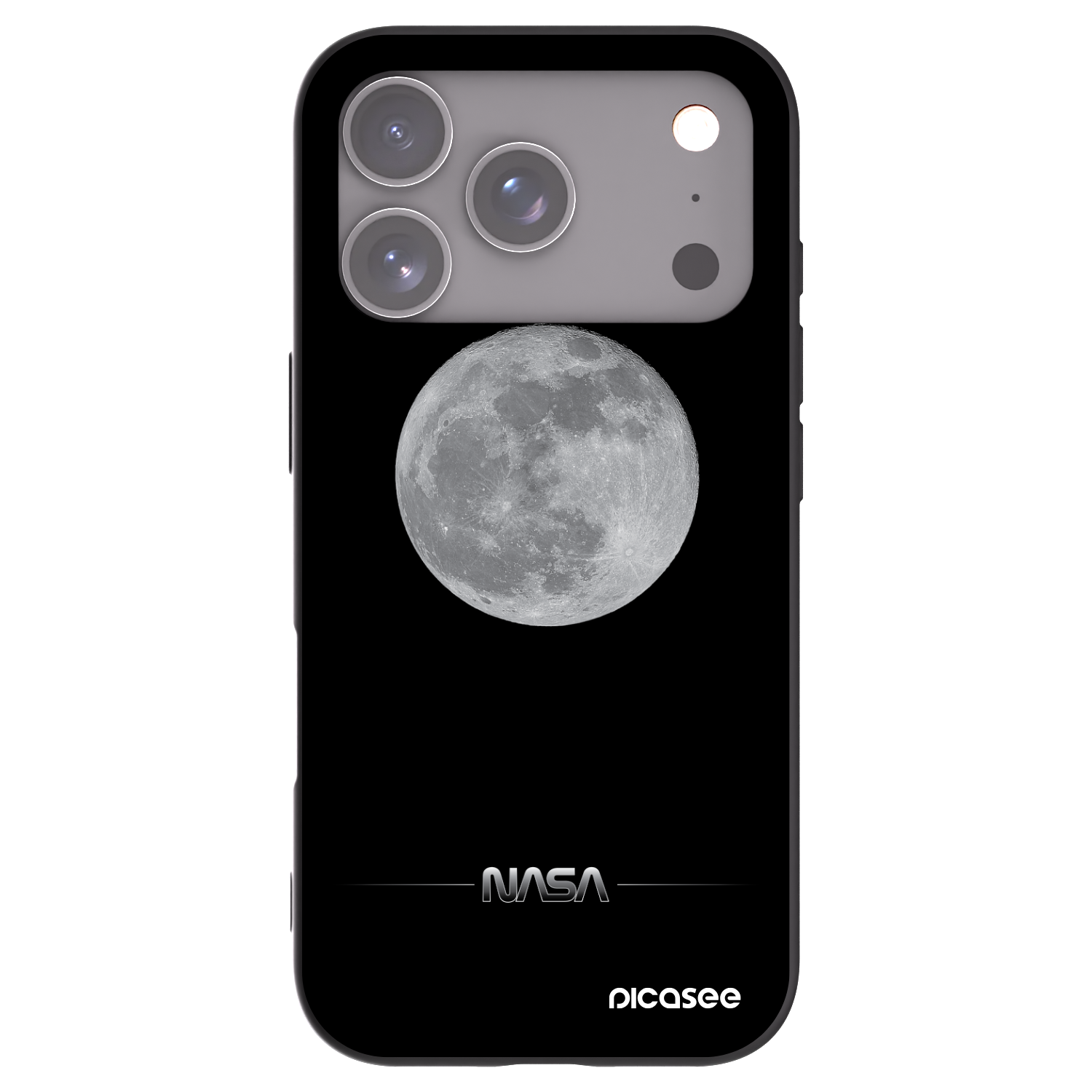 Picasee silikonski črni ovitek za Apple iPhone 17 Pro - Moon Minimal
