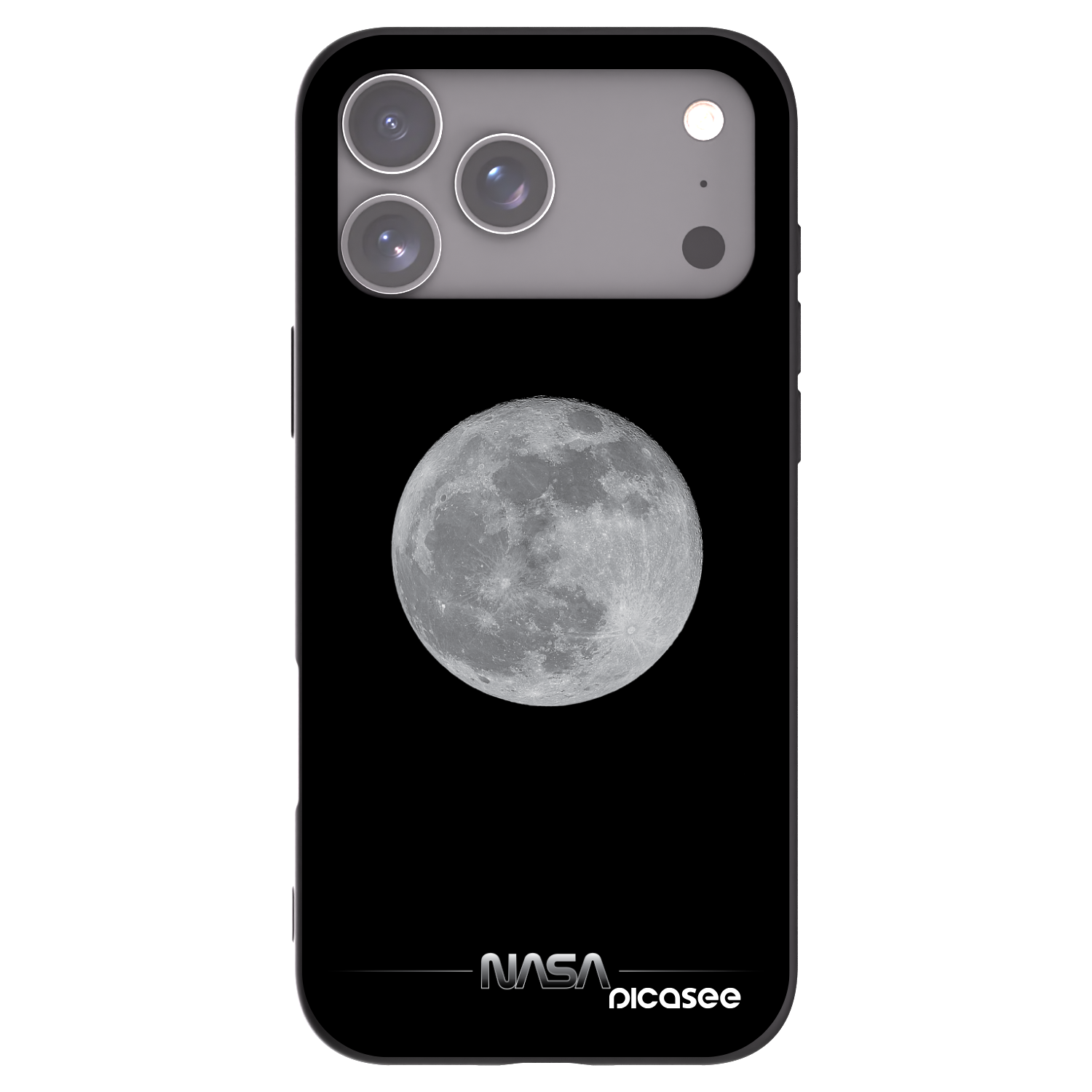 Picasee silikonski črni ovitek za Apple iPhone 17 Pro Max - Moon Minimal