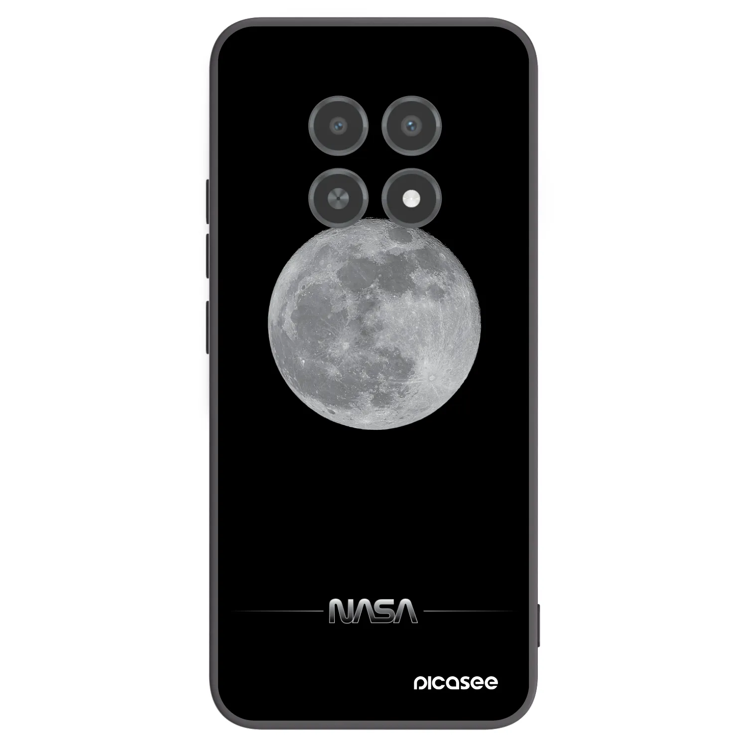 Picasee silikonski črni ovitek za Realme 12X - Moon Minimal