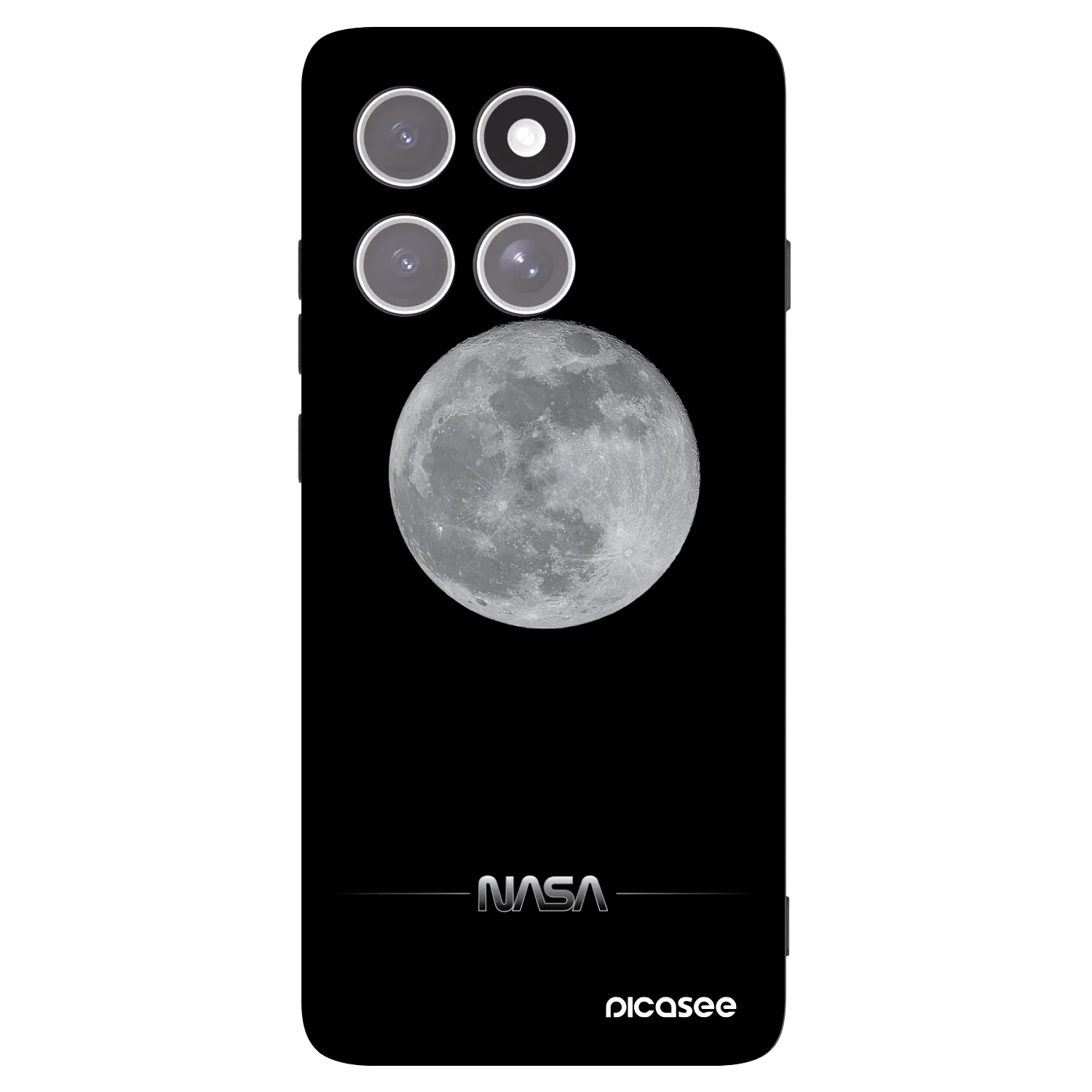 Picasee silikonski črni ovitek za Motorola Edge 60 Pro - Moon Minimal