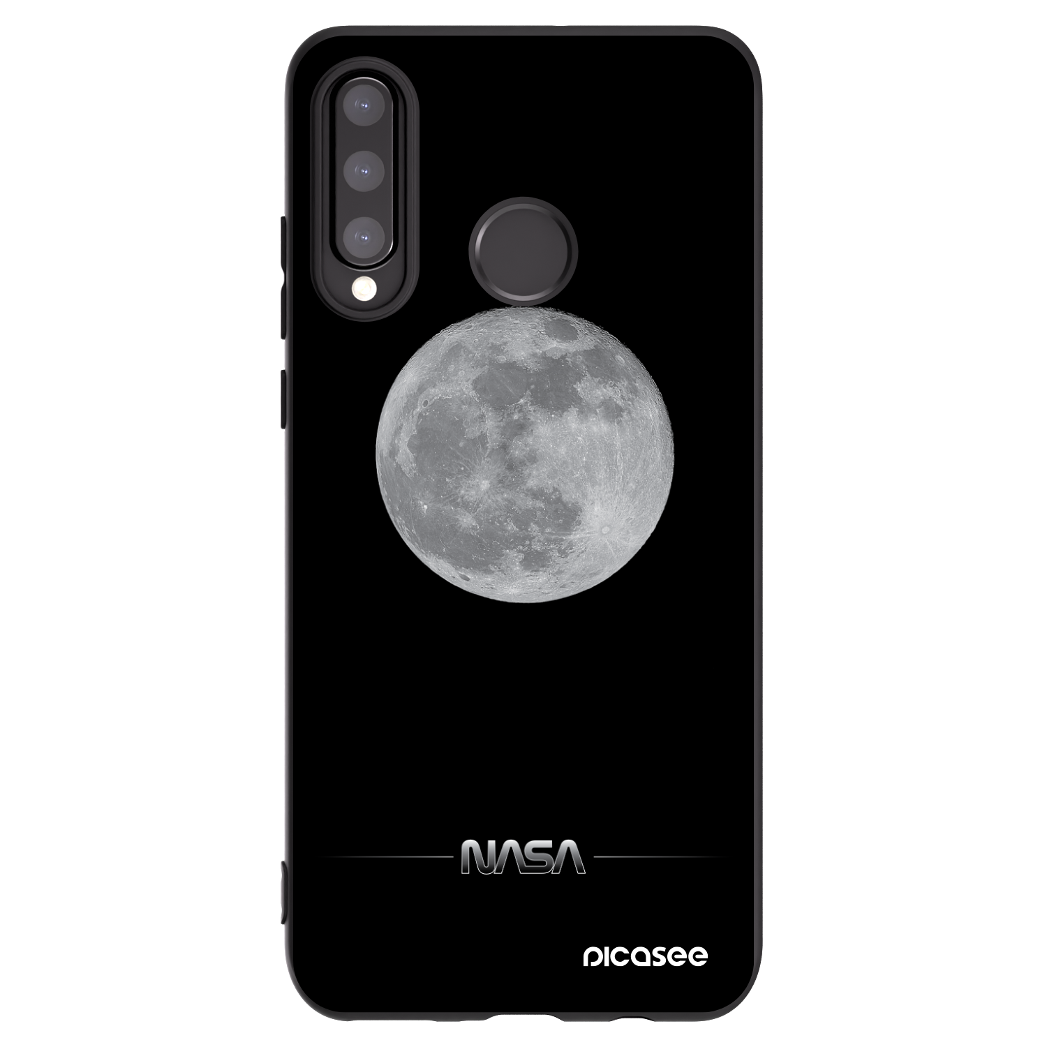 Picasee silikonski črni ovitek za Huawei P30 Lite - Moon Minimal