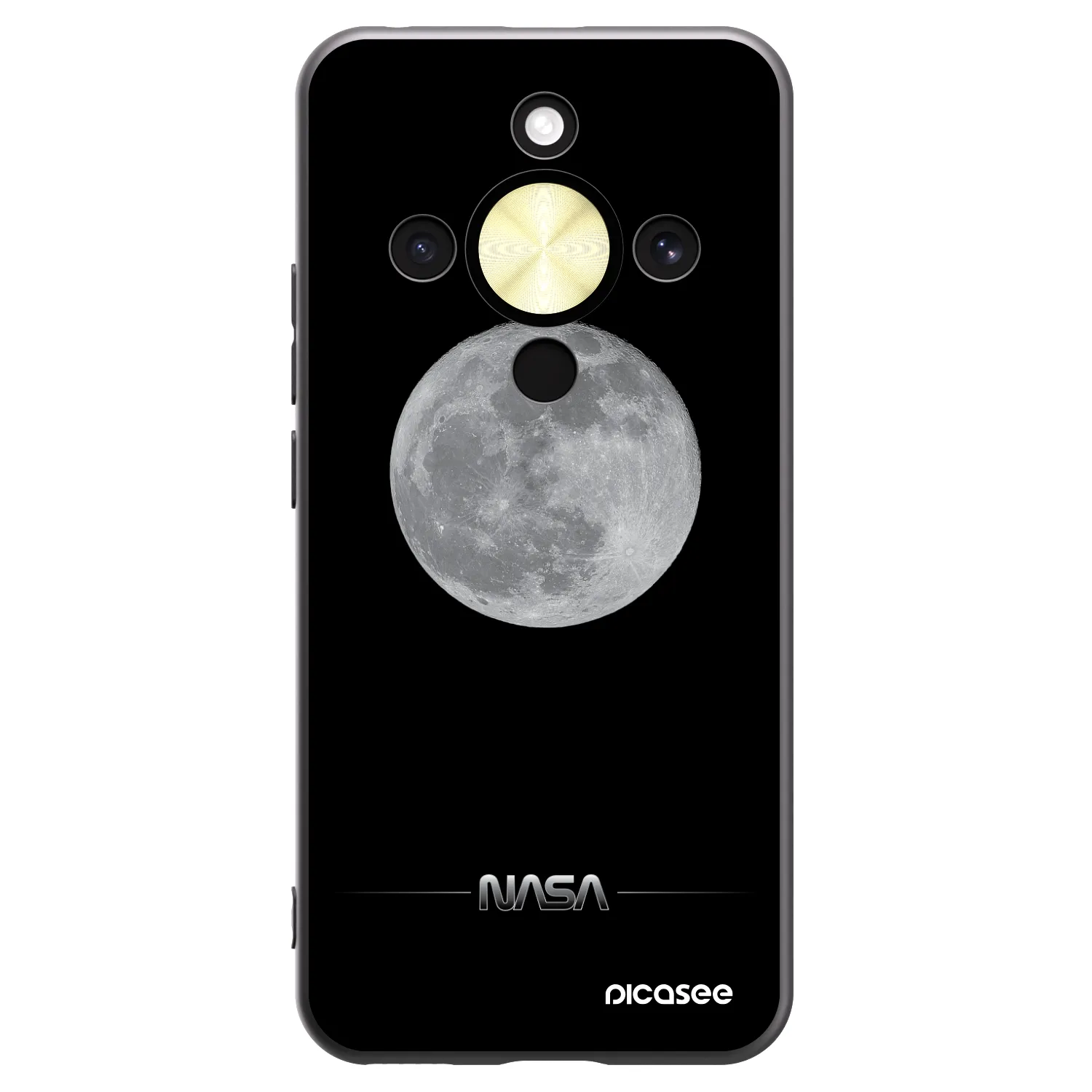 Picasee silikonski črni ovitek za Honor Magic8 Lite 5G - Moon Minimal