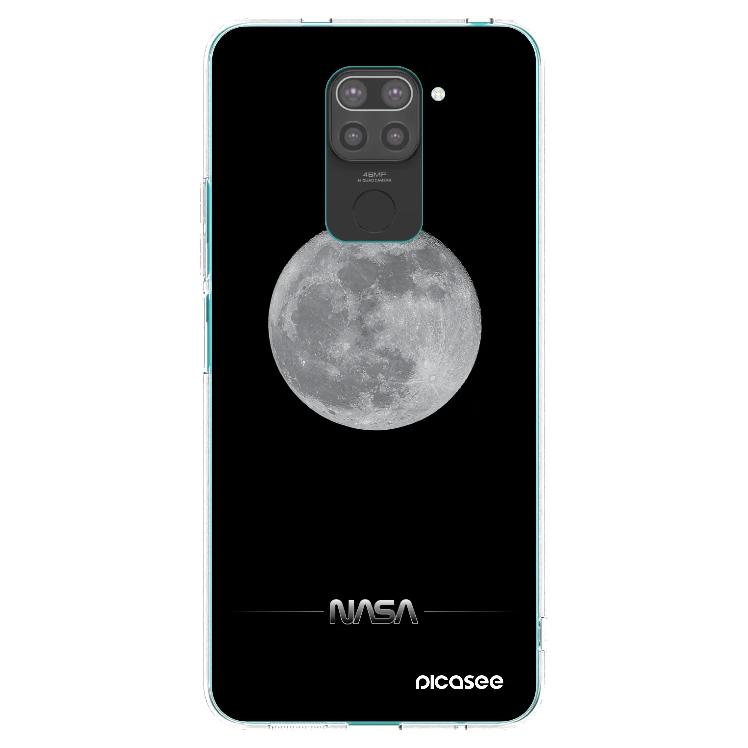 Picasee silikonski črni ovitek za Xiaomi Redmi Note 9 - Moon Minimal