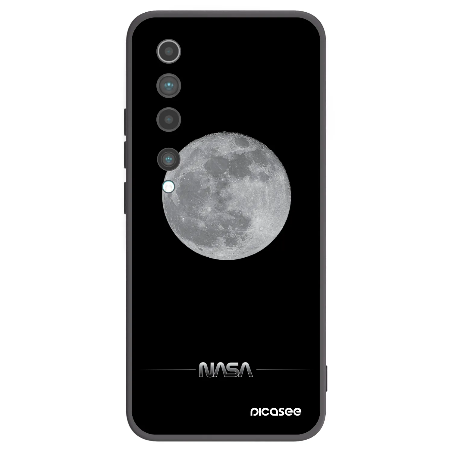 Picasee silikonski črni ovitek za Xiaomi Mi 10 - Moon Minimal