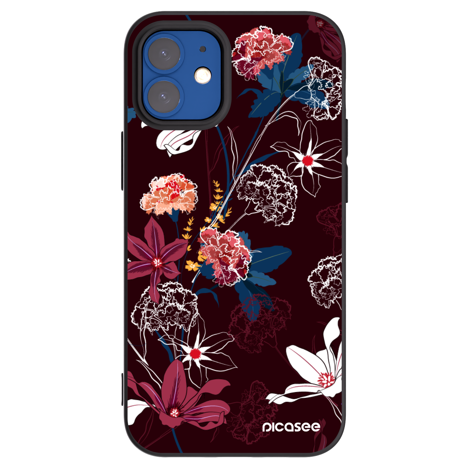 Picasee silikonski črni ovitek za Apple iPhone 12 mini - Dark Meadow