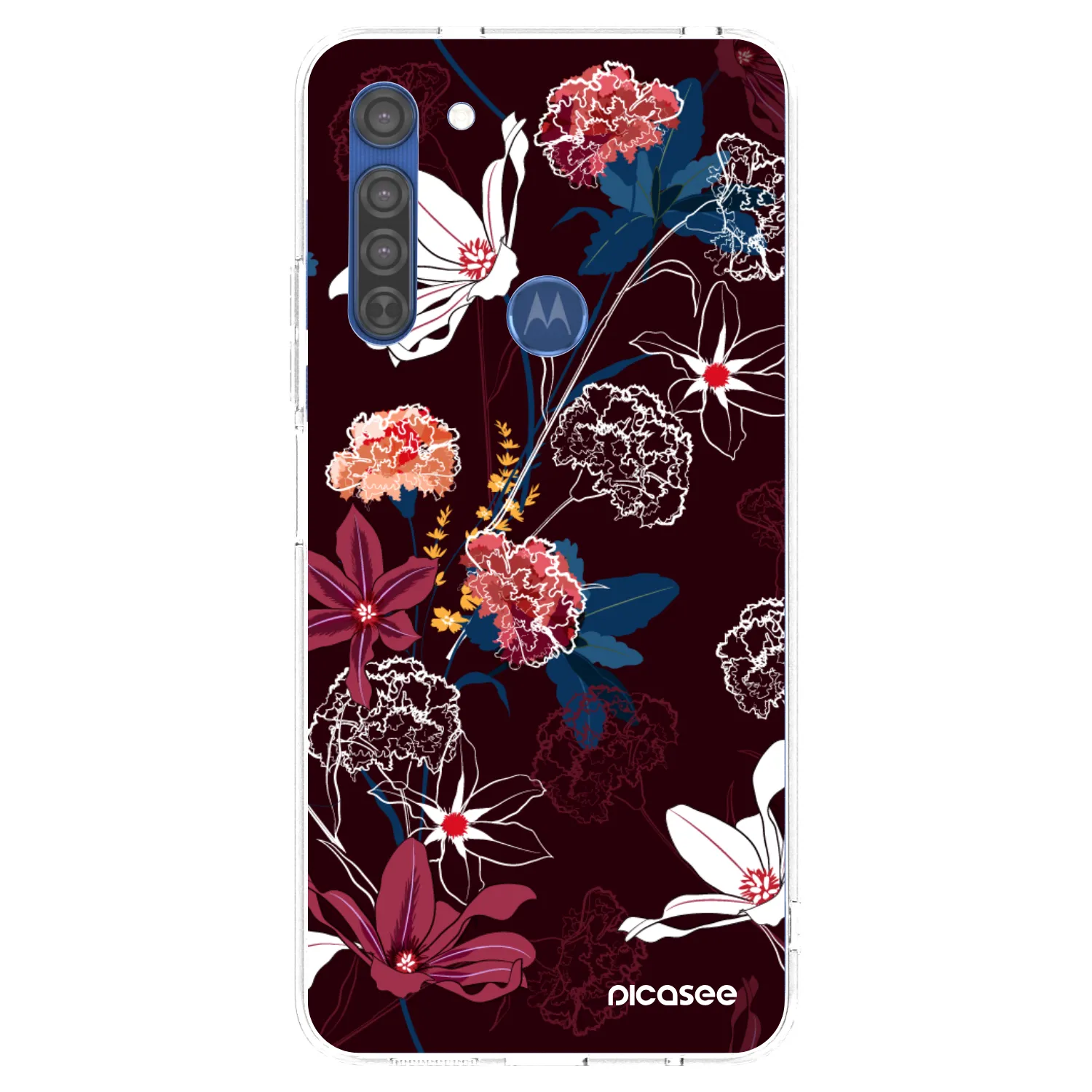 Picasee silikonski prozorni ovitek za Motorola Moto G8 - Dark Meadow