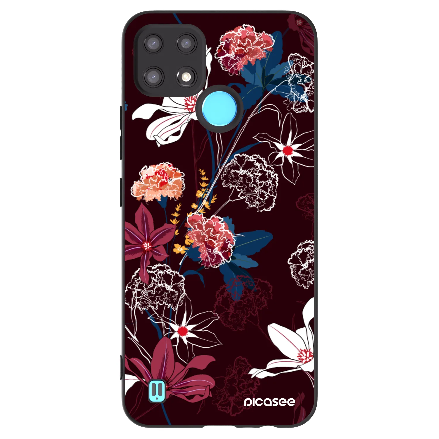 Picasee silikonski črni ovitek za Realme C21 - Dark Meadow