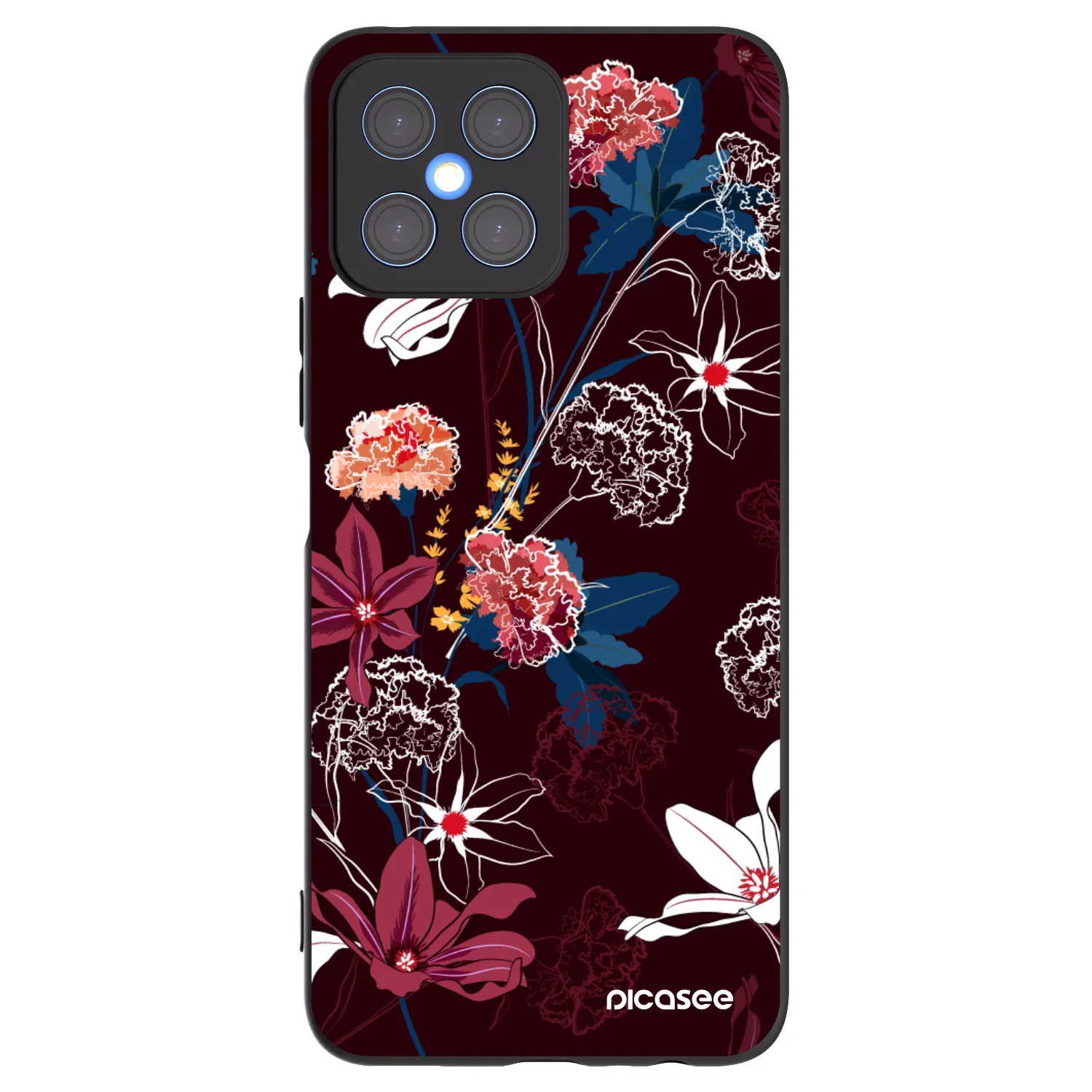 Picasee silikonski črni ovitek za Honor X8 4G - Dark Meadow