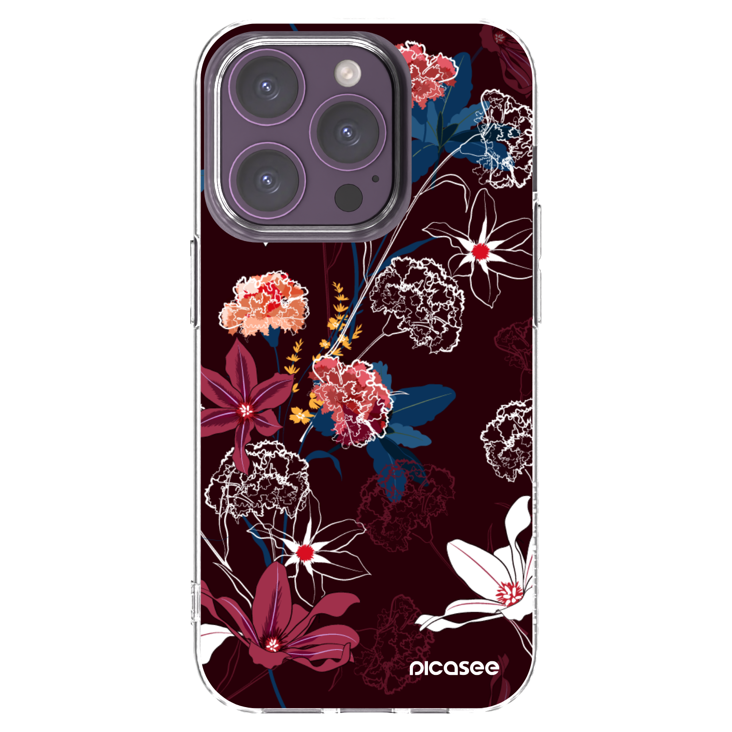 Picasee silikonski prozorni ovitek za Apple iPhone 14 Pro - Dark Meadow