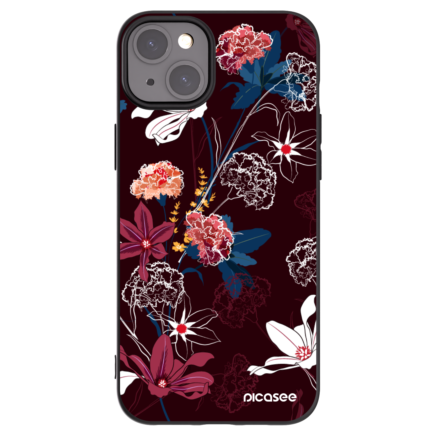 Picasee silikonski črni ovitek za Apple iPhone 15 Plus - Dark Meadow