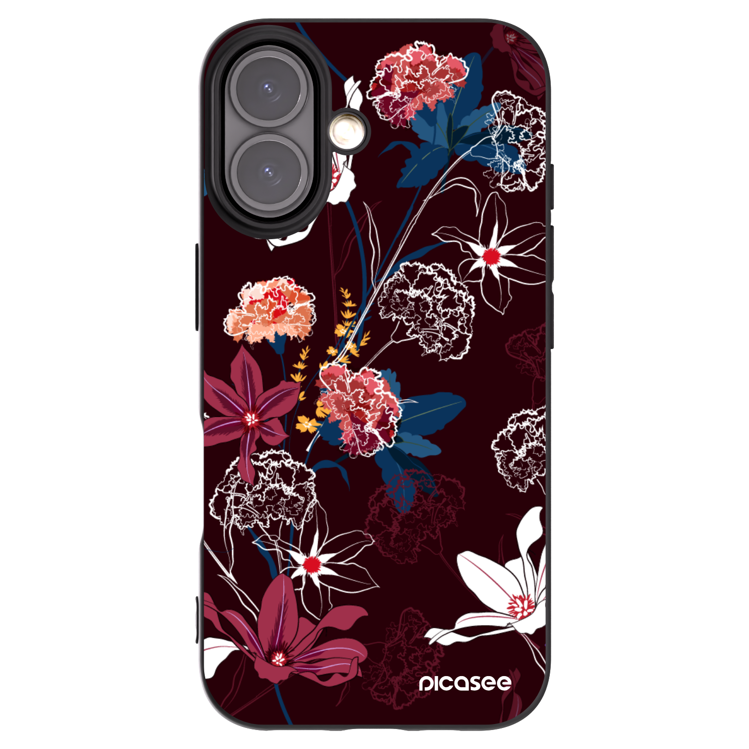 Picasee silikonski črni ovitek za Apple iPhone 16 - Dark Meadow