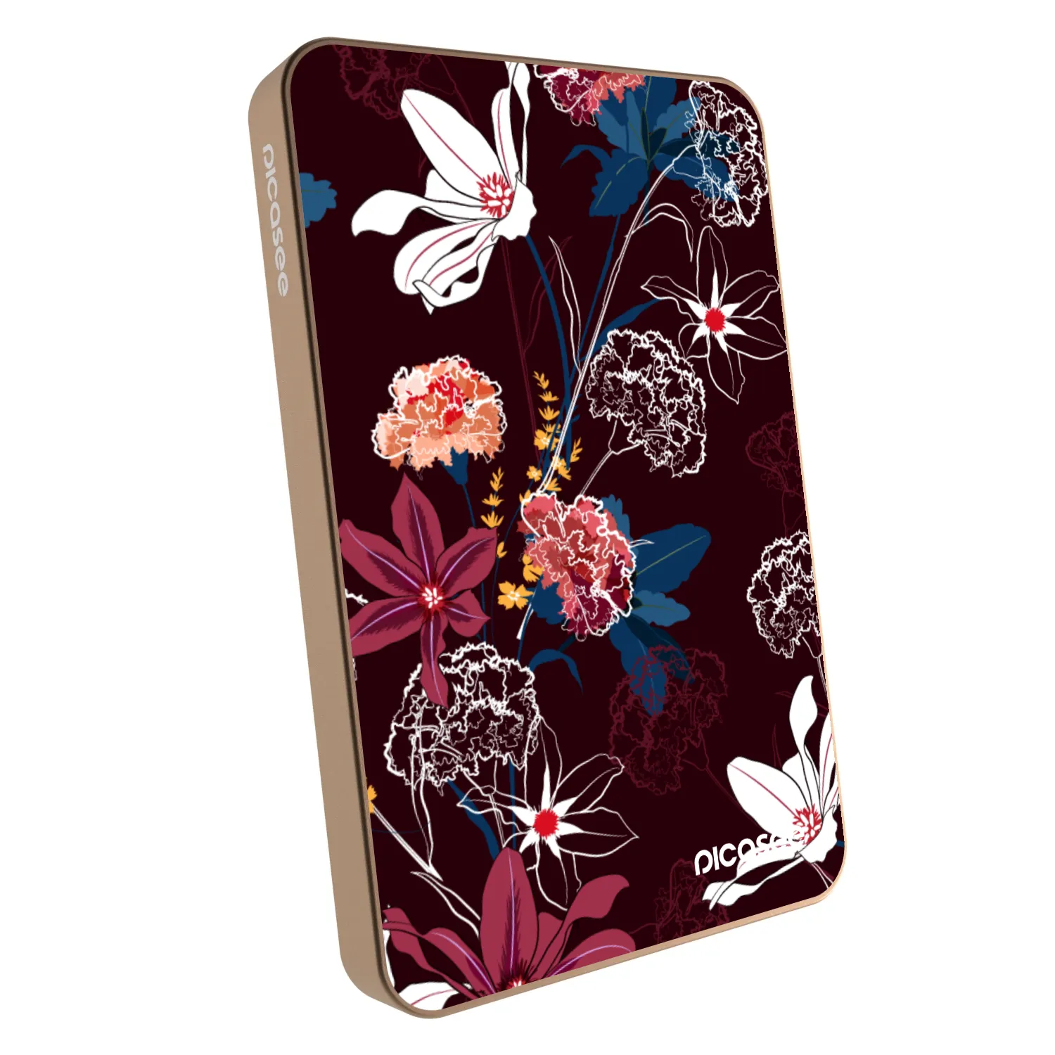 Picasee Prenosna baterija z MagSafe 5 000 mAh Zlati - Dark Meadow