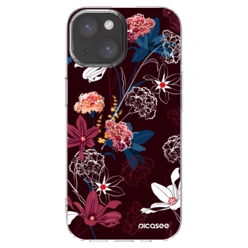 Picasee silikonski prozorni ovitek za Apple iPhone 15 - Dark Meadow