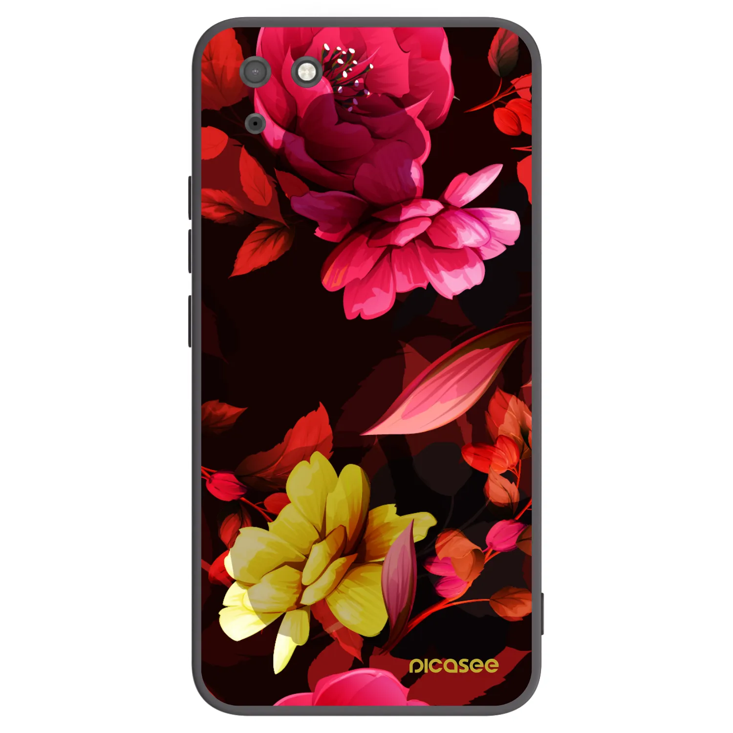 Picasee silikonski črni ovitek za Huawei Y5P - Dark Peonny