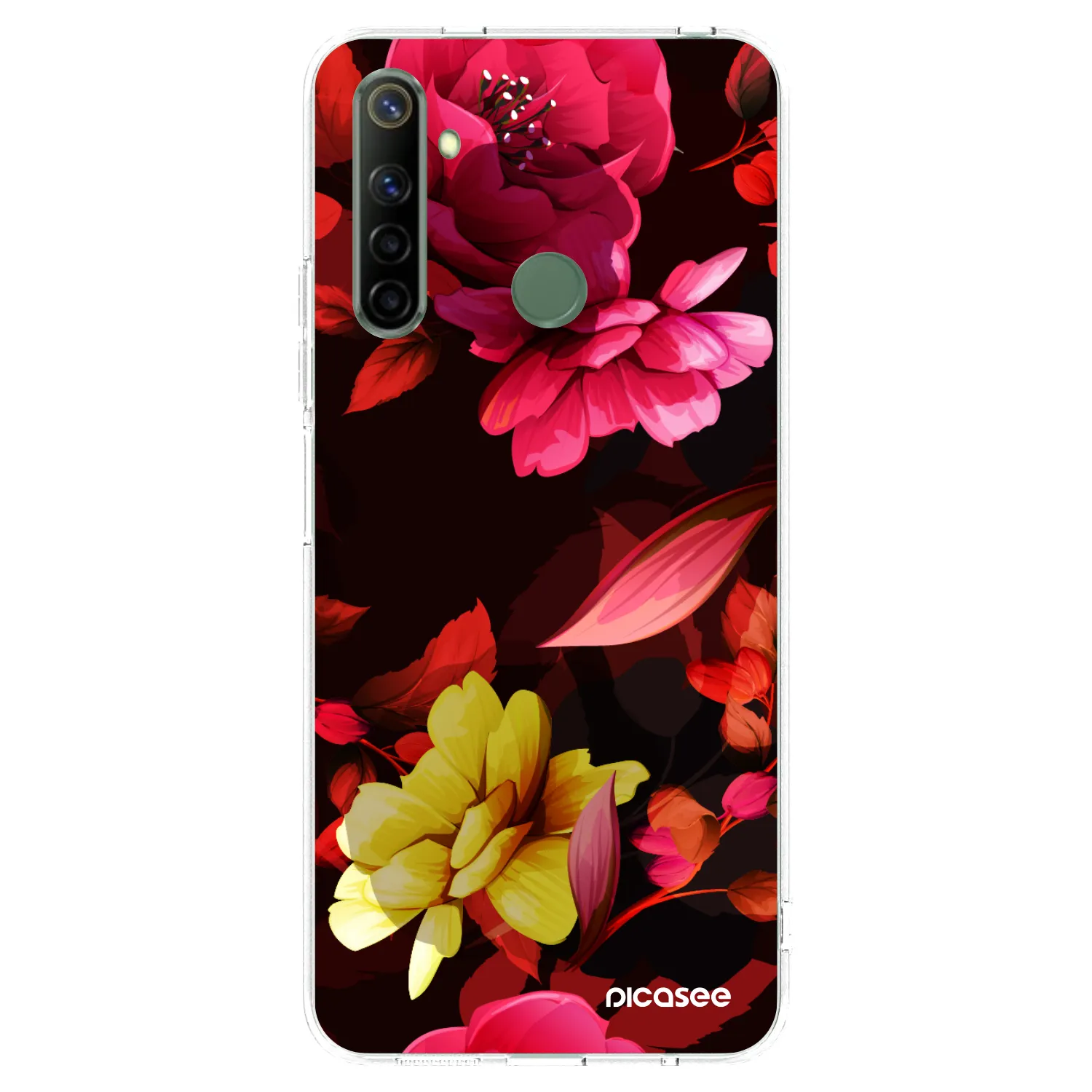 Picasee silikonski prozorni ovitek za Realme 6i - Dark Peonny