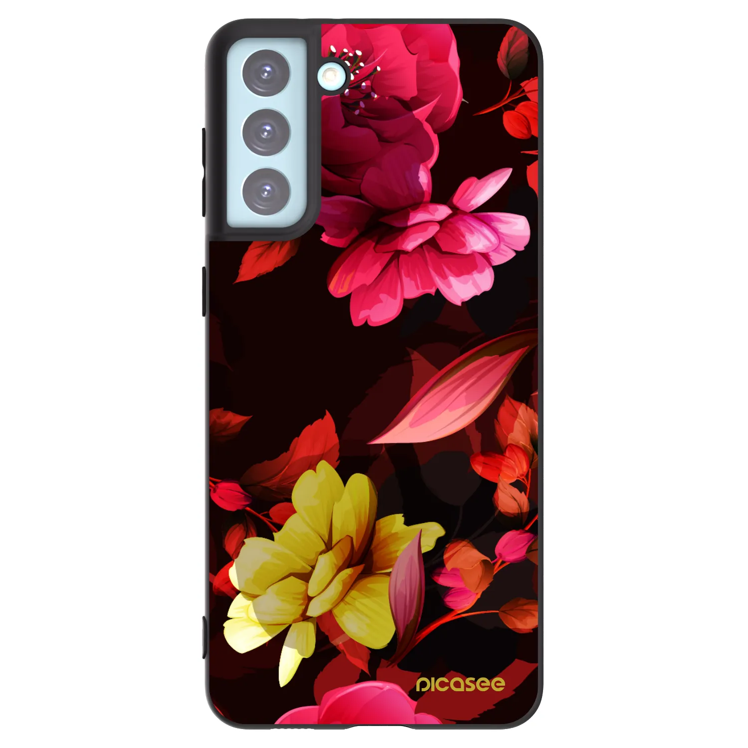 Picasee silikonski črni ovitek za Samsung Galaxy S21+ 5G G996F - Dark Peonny