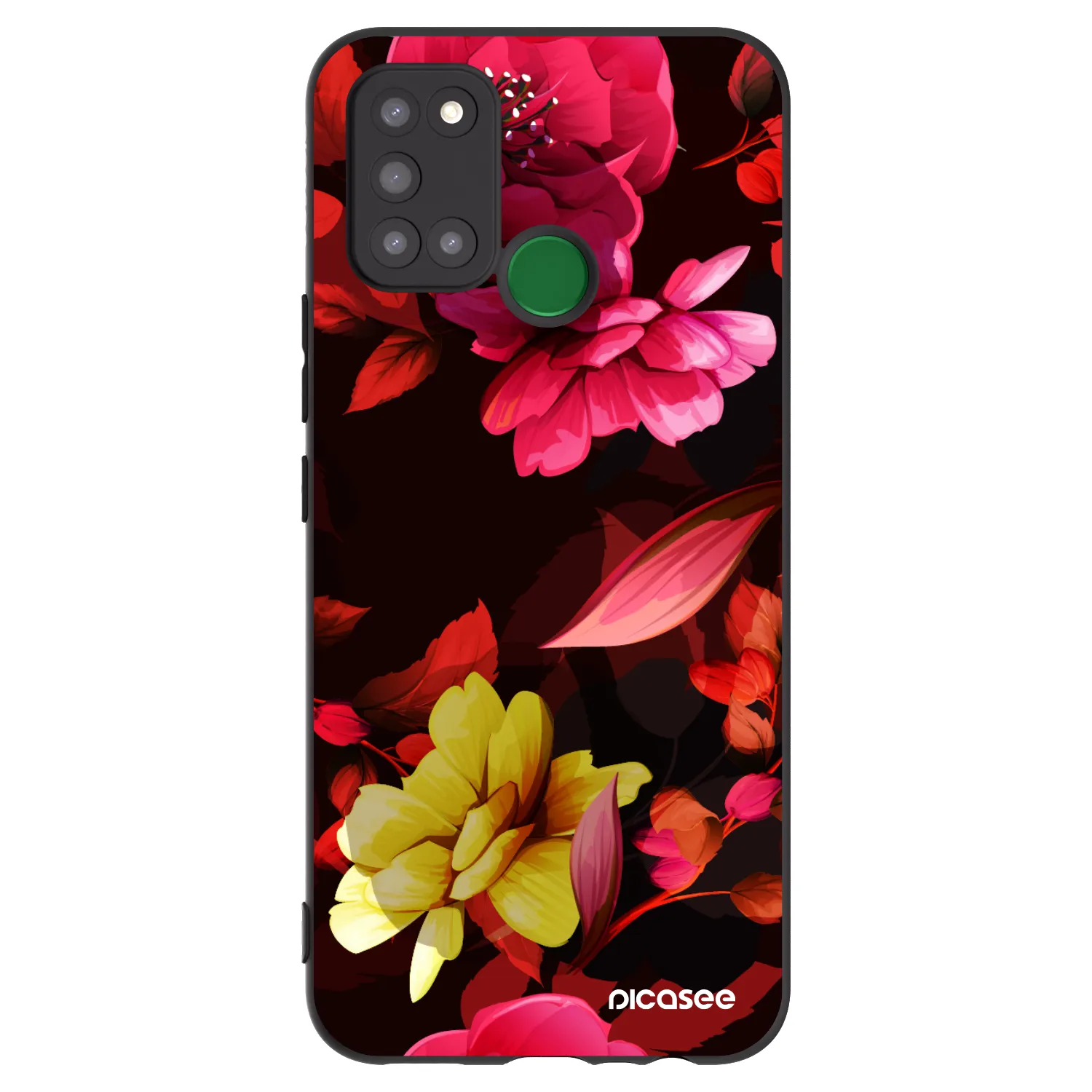 Picasee silikonski črni ovitek za Realme 7i - Dark Peonny