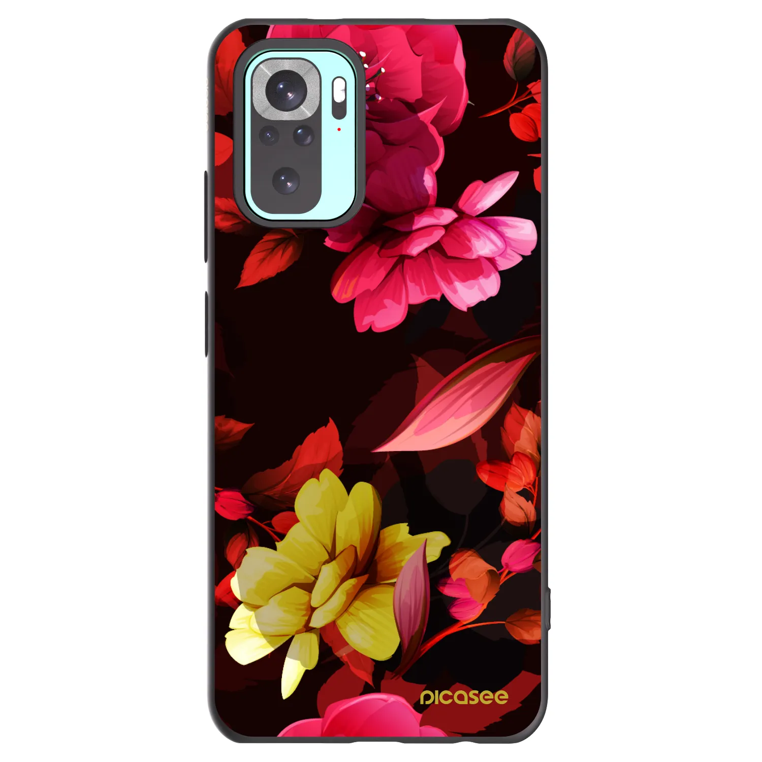 Picasee silikonski črni ovitek za Xiaomi Redmi Note 10 Pro - Dark Peonny