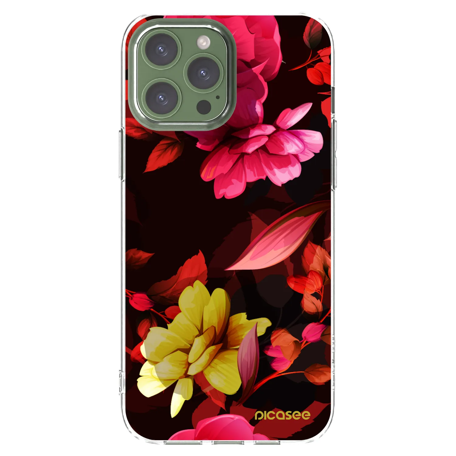 Picasee silikonski prozorni ovitek za Apple iPhone 13 Pro Max - Dark Peonny