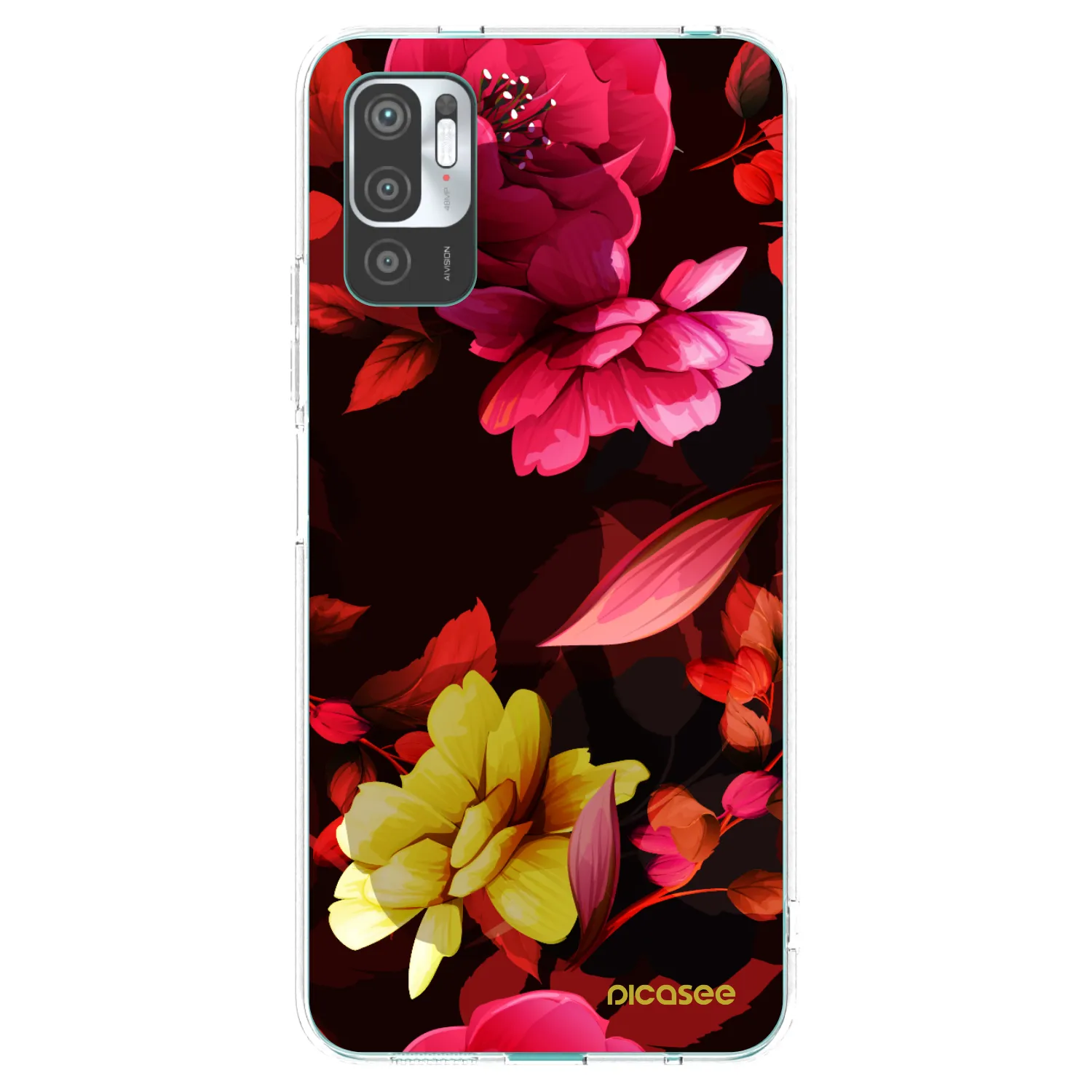 Picasee silikonski prozorni ovitek za Xiaomi Redmi Note 10 5G - Dark Peonny