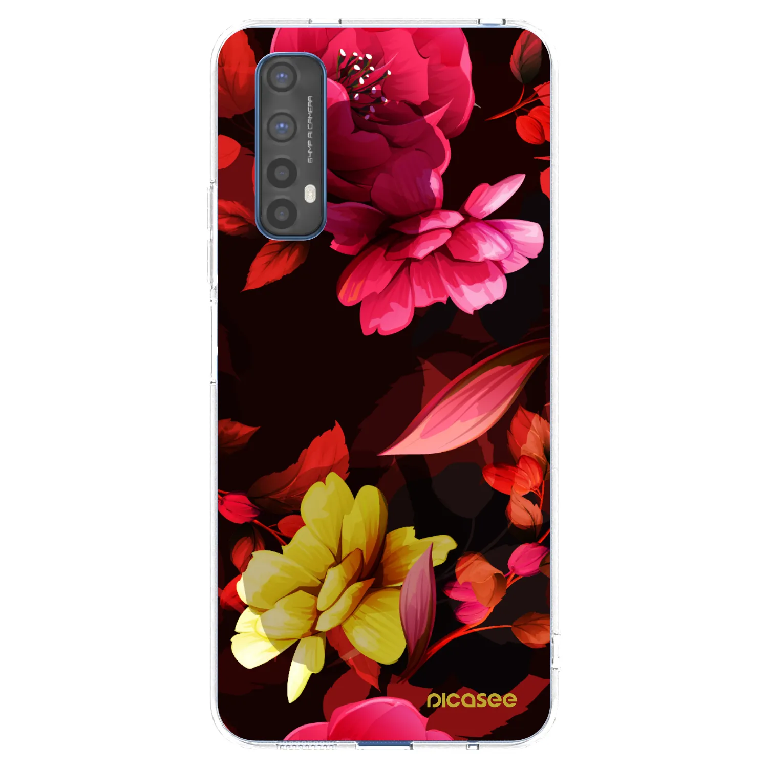 Picasee silikonski prozorni ovitek za Realme 7 - Dark Peonny