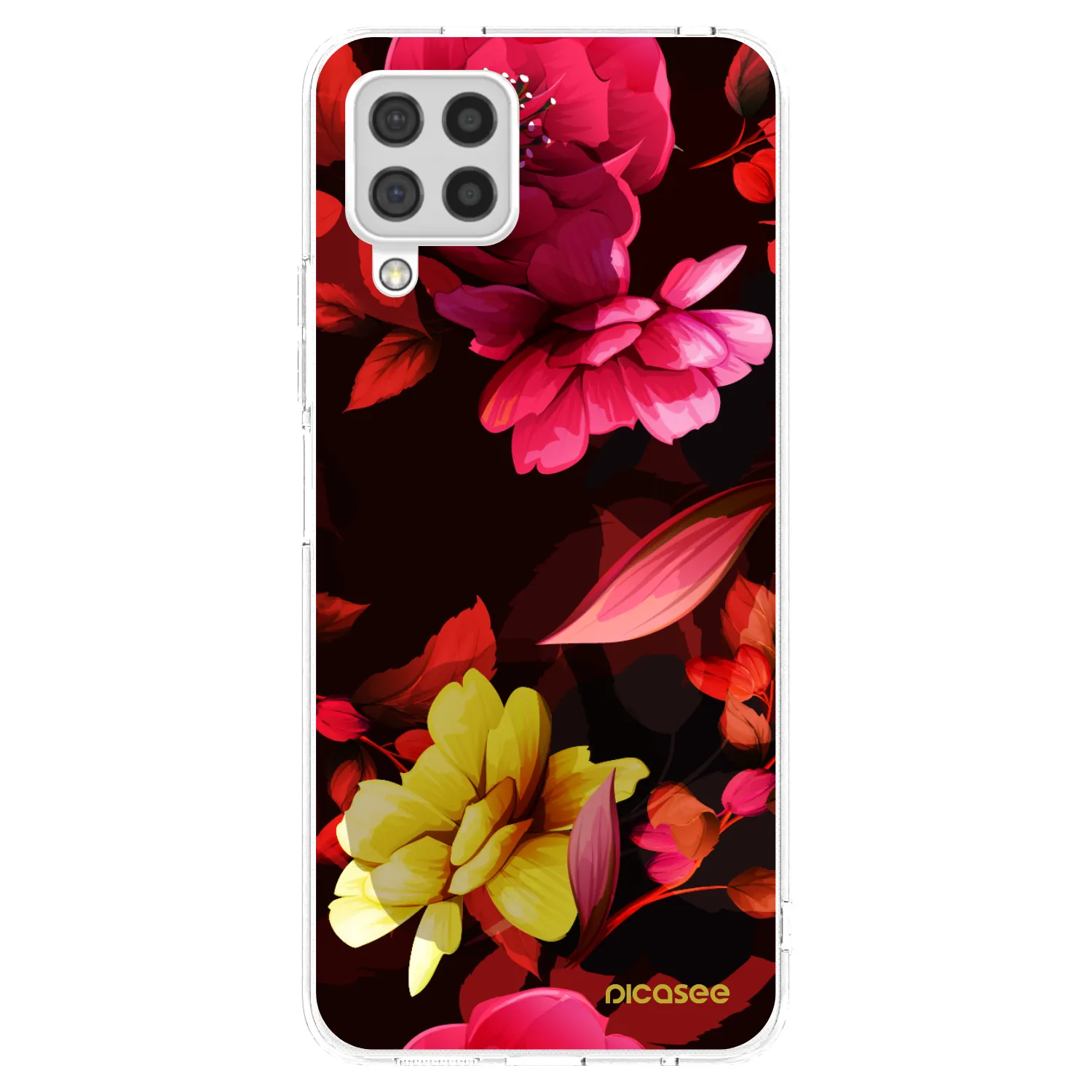 Picasee silikonski prozorni ovitek za Samsung Galaxy A22 A225F 4G - Dark Peonny