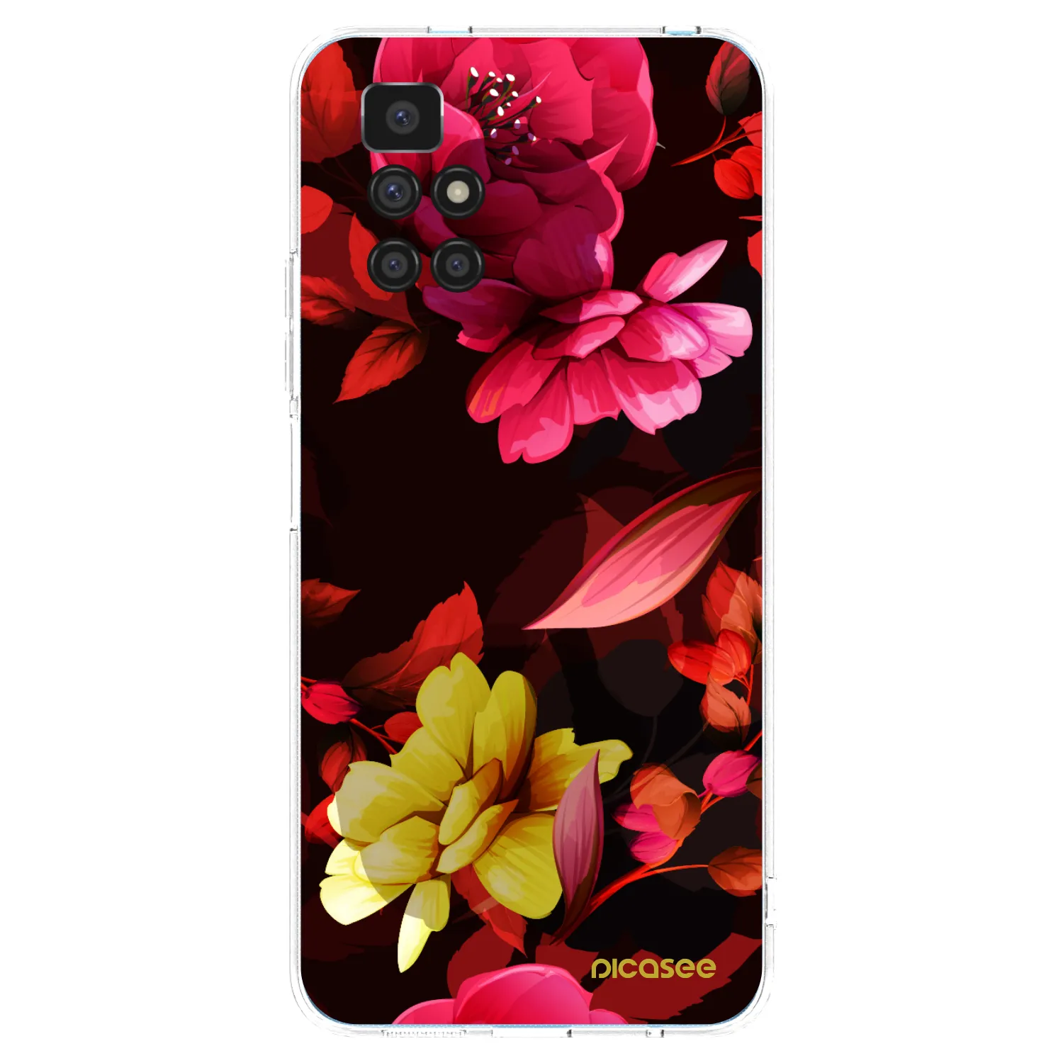 Picasee silikonski prozorni ovitek za Xiaomi Redmi 10 - Dark Peonny