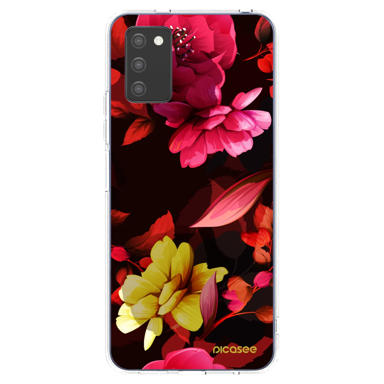 Picasee silikonski prozorni ovitek za Samsung Galaxy A03s A037G - Dark Peonny