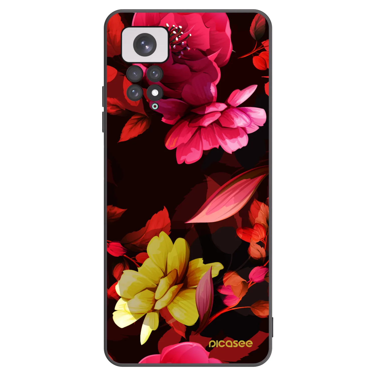 Picasee silikonski črni ovitek za Xiaomi Redmi Note 11 - Dark Peonny