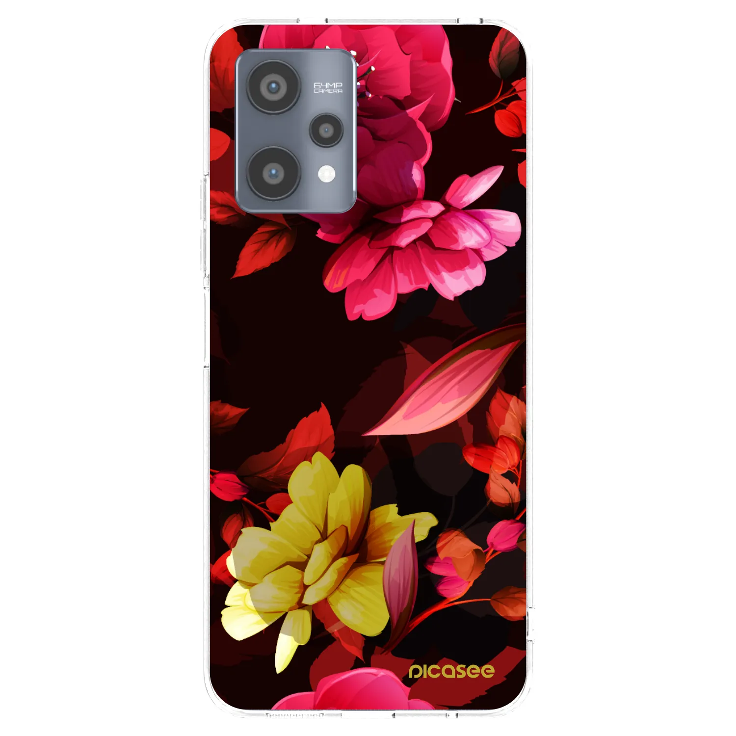 Picasee silikonski prozorni ovitek za Realme 9 Pro 5G - Dark Peonny