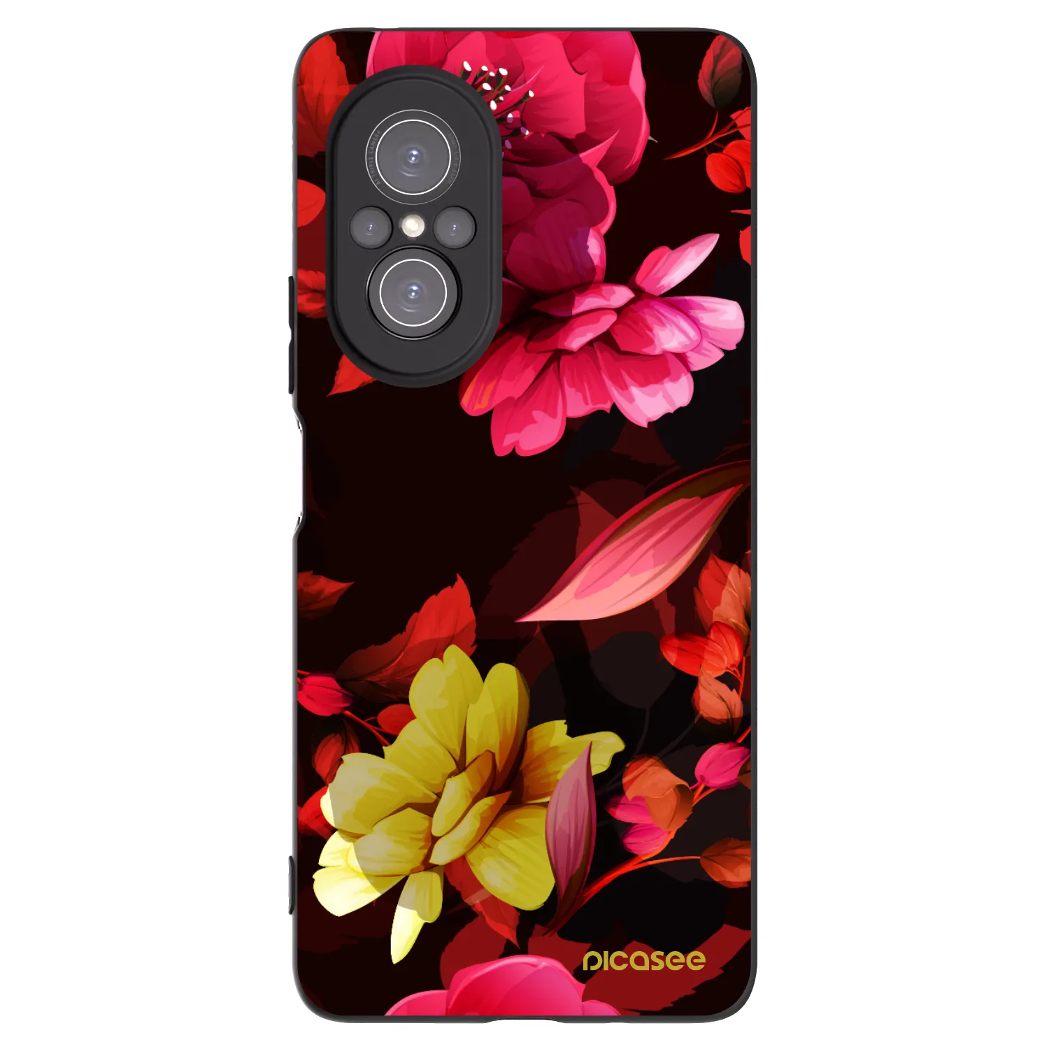 Picasee silikonski črni ovitek za Huawei Nova 9 SE - Dark Peonny