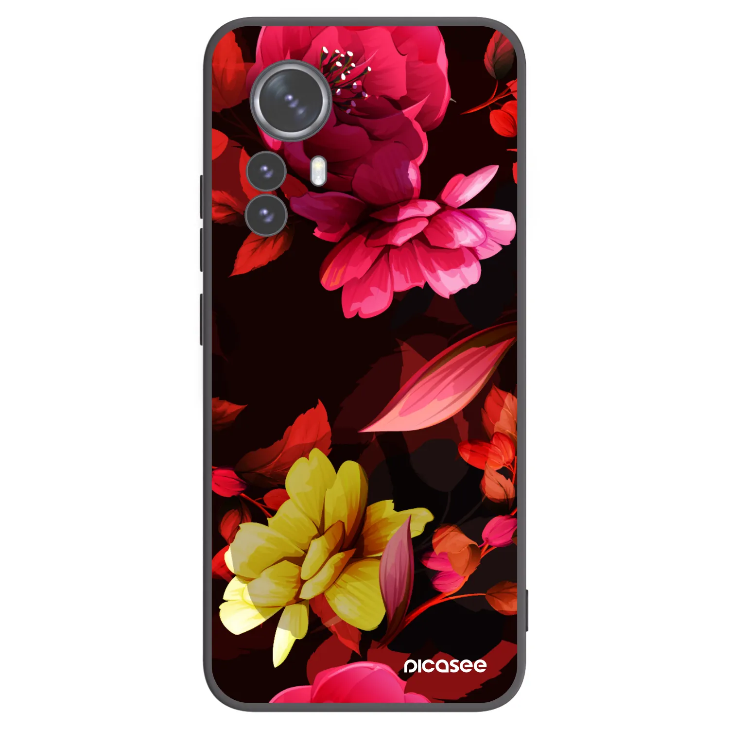 Picasee silikonski črni ovitek za Xiaomi 12 Pro - Dark Peonny