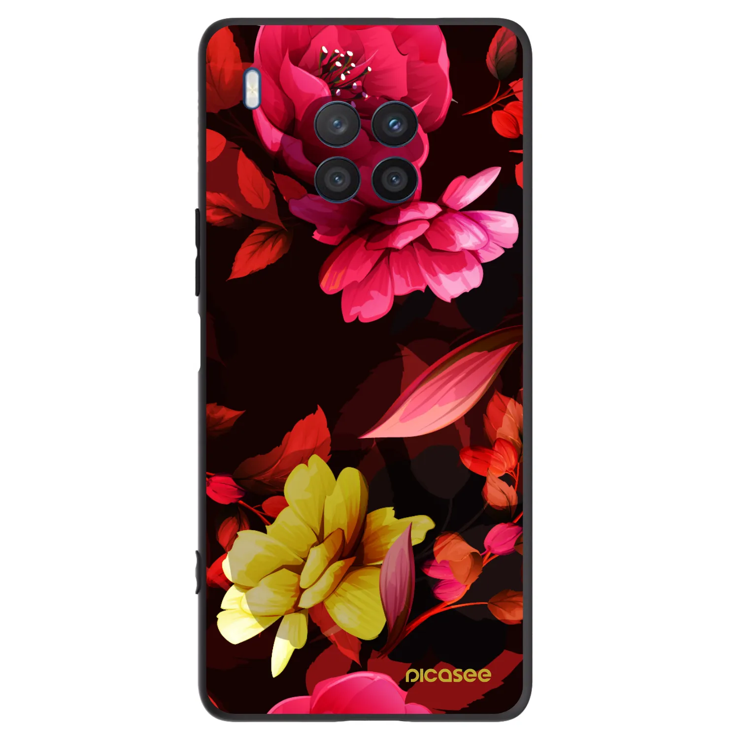 Picasee silikonski črni ovitek za Honor 50 Lite - Dark Peonny