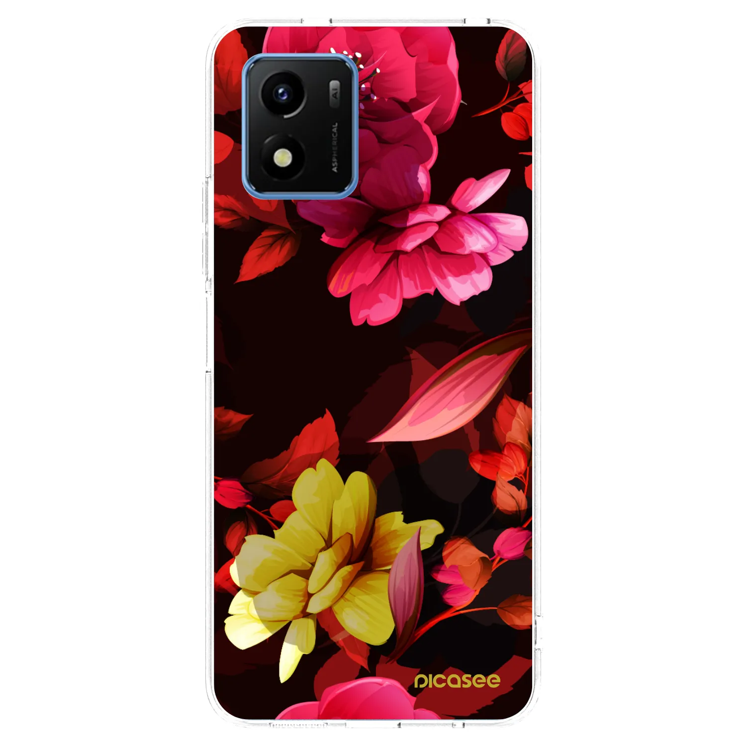 Picasee silikonski prozorni ovitek za Vivo Y01 - Dark Peonny