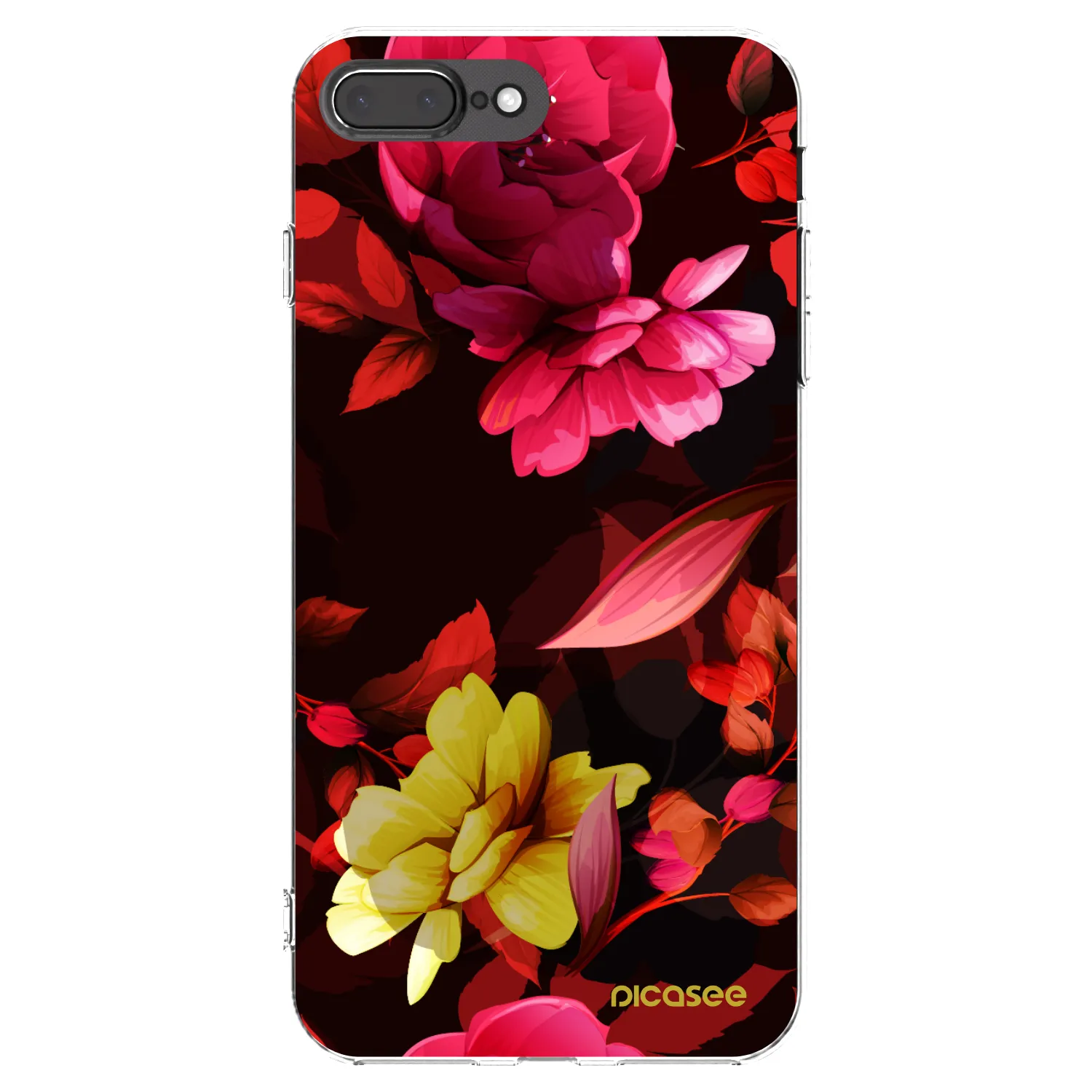 Picasee silikonski prozorni ovitek za Apple iPhone 8 Plus - Dark Peonny