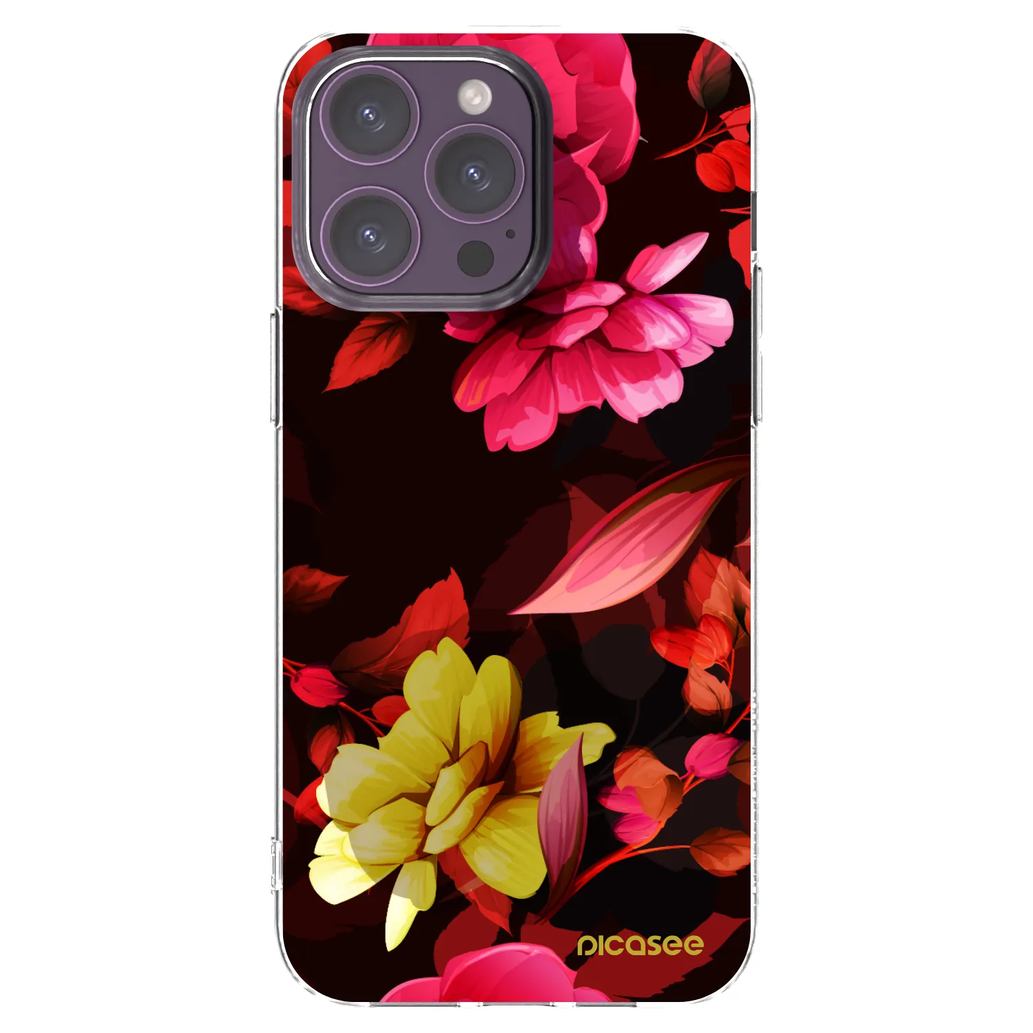 Picasee silikonski prozorni ovitek za Apple iPhone 14 Pro Max - Dark Peonny
