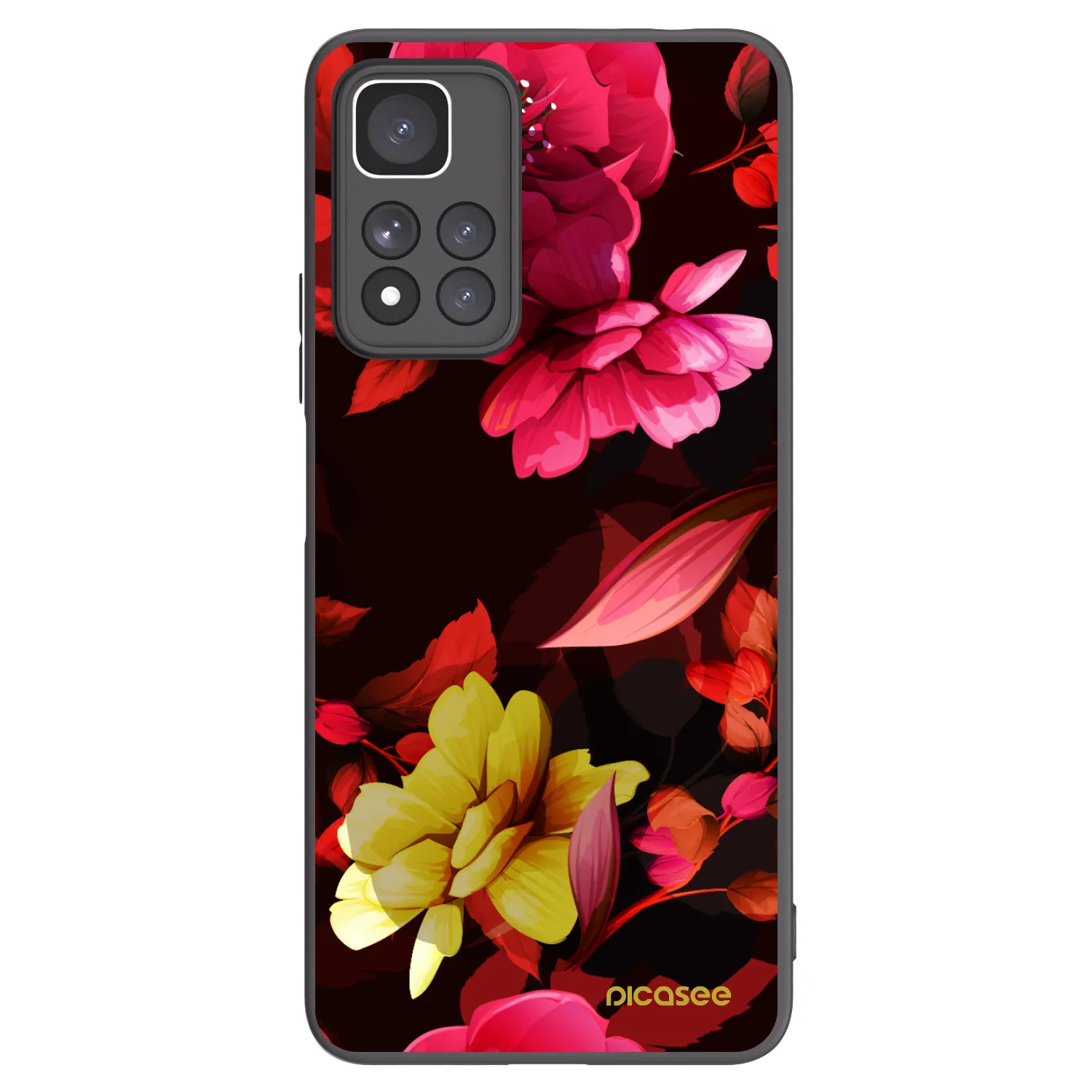 Picasee silikonski črni ovitek za Xiaomi Redmi Note 11 Pro+ 5G - Dark Peonny