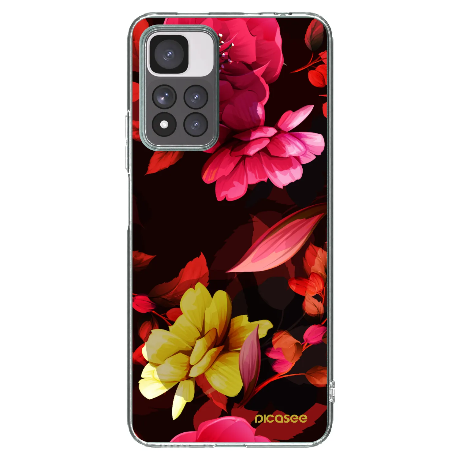 Picasee silikonski prozorni ovitek za Xiaomi Redmi Note 11 Pro+ 5G - Dark Peonny