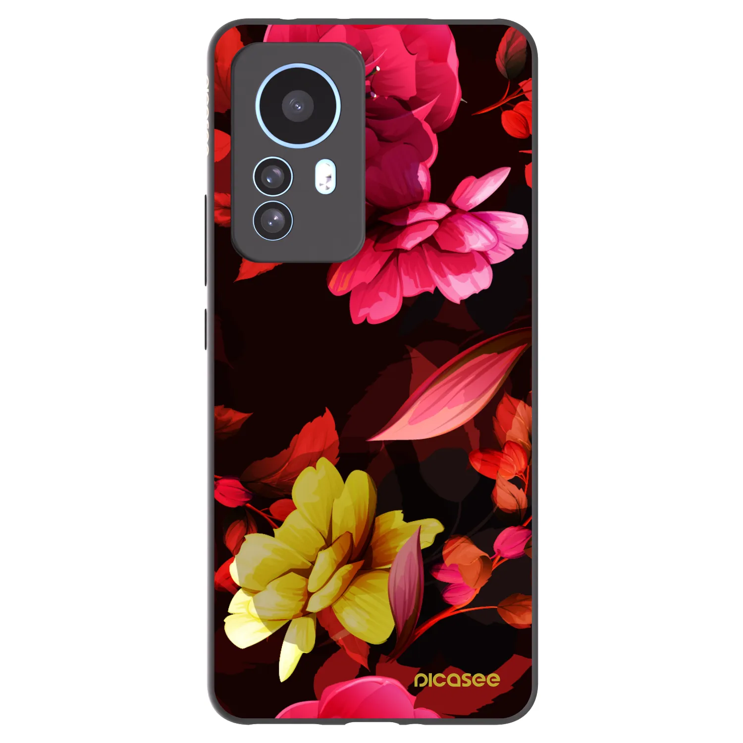 Picasee silikonski črni ovitek za Xiaomi 12T Pro - Dark Peonny