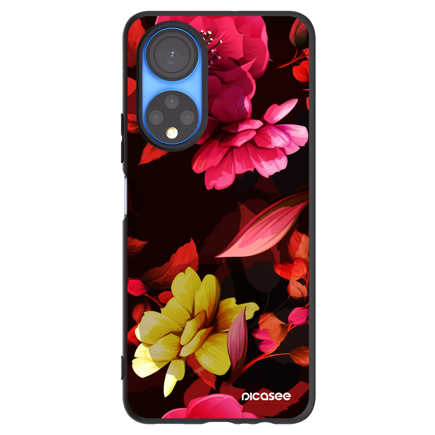 Picasee silikonski črni ovitek za Honor X7 - Dark Peonny