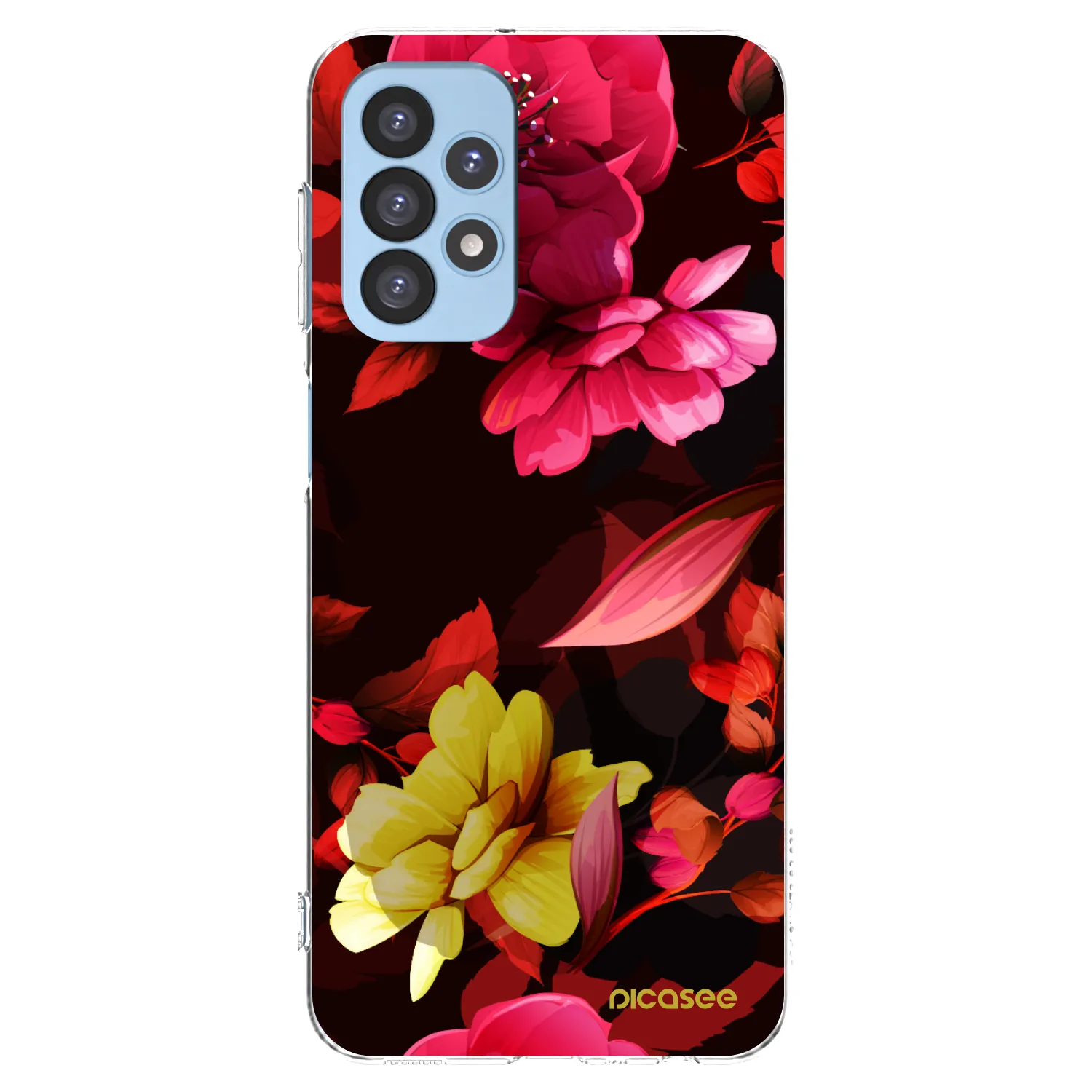 Picasee silikonski prozorni ovitek za Samsung Galaxy A23 A235F 4G - Dark Peonny