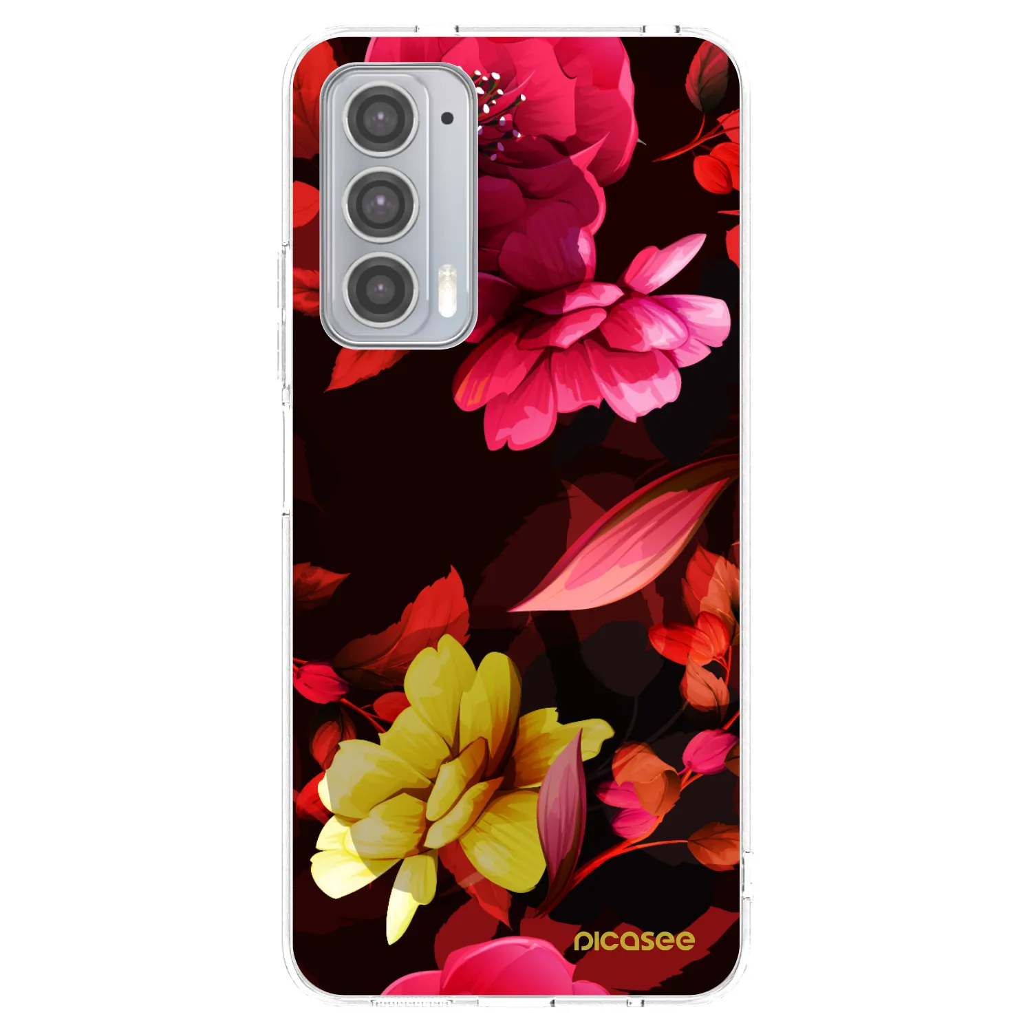 Picasee silikonski prozorni ovitek za Motorola Edge 20 - Dark Peonny