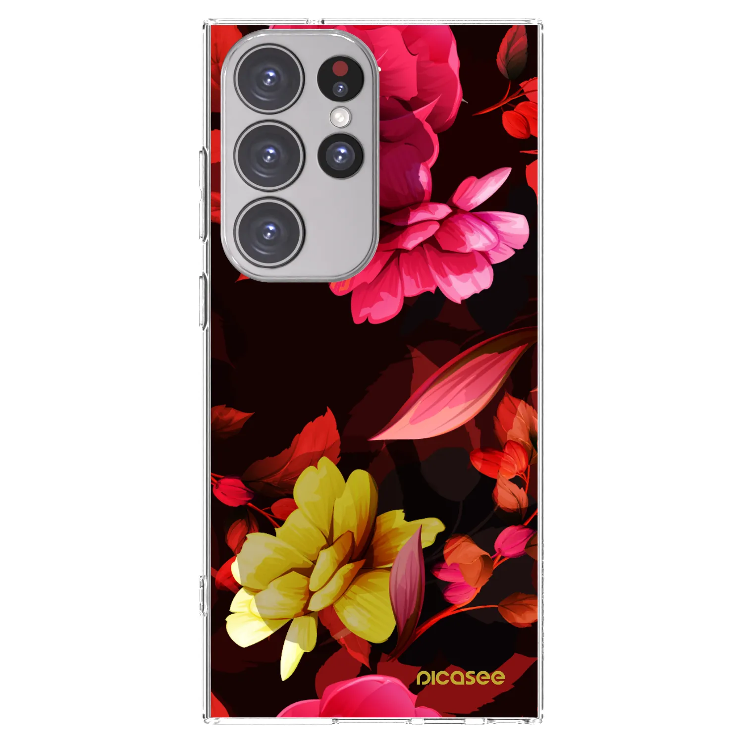 Picasee silikonski prozorni ovitek za Samsung Galaxy S23 Ultra 5G - Dark Peonny