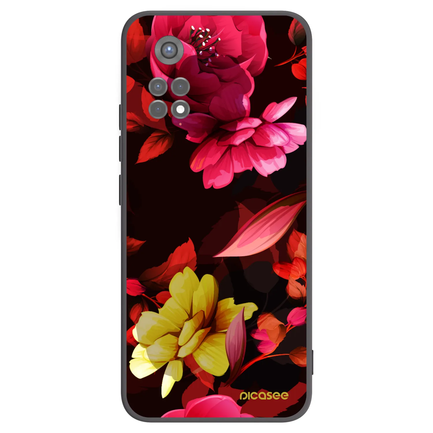 Picasee silikonski črni ovitek za Xiaomi Redmi Note 11S 5G - Dark Peonny