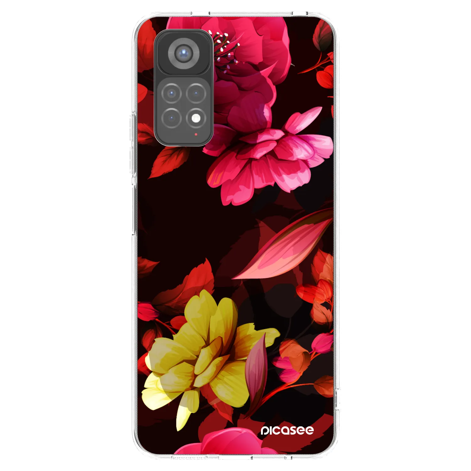 Picasee silikonski prozorni ovitek za Xiaomi Redmi Note 11S 5G - Dark Peonny