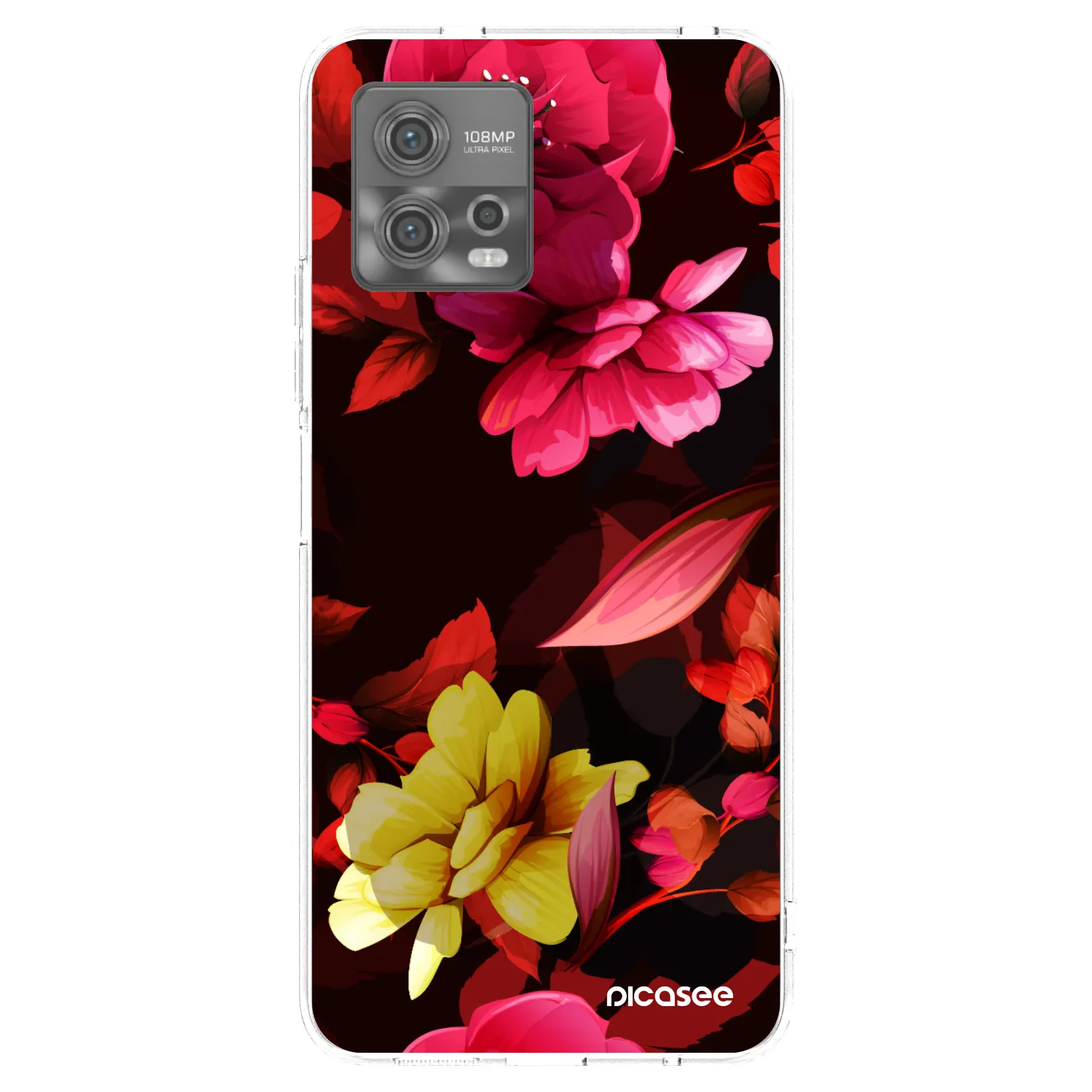 Picasee silikonski prozorni ovitek za Motorola Moto G72 - Dark Peonny