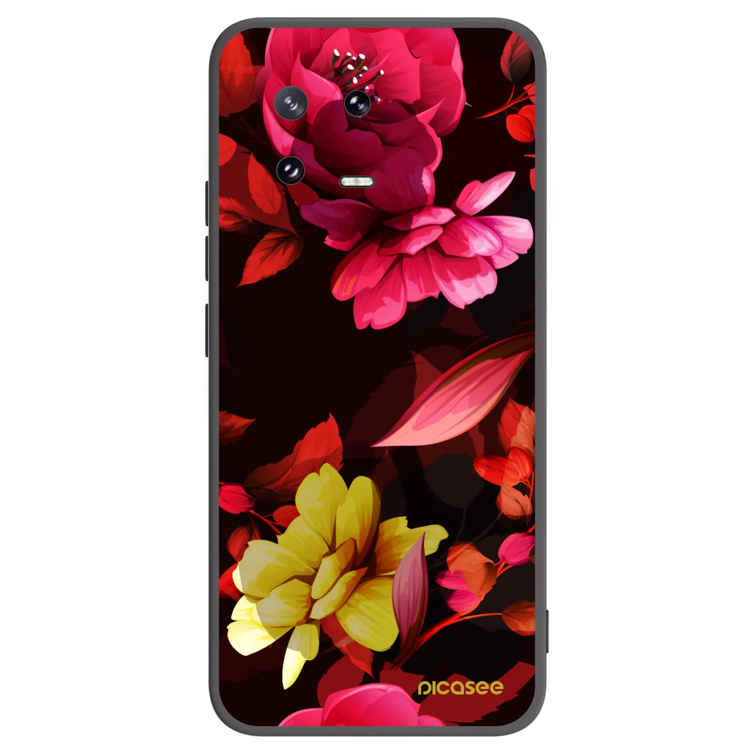 Picasee silikonski črni ovitek za Xiaomi 13 Pro - Dark Peonny